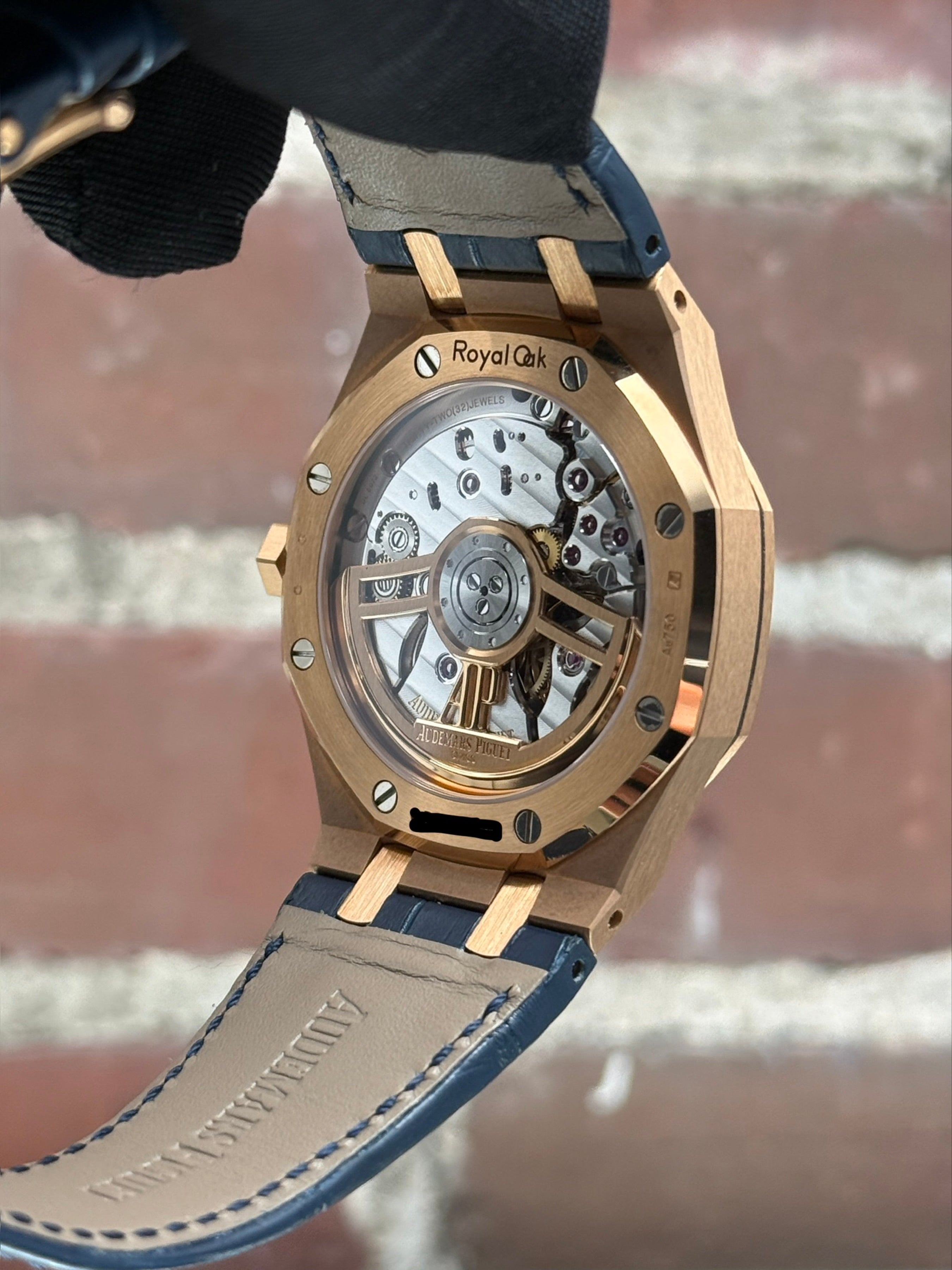 Brand new Audemars Piguet Royal Oak Selfwinding 15510OR.OO.D315CR.02 | pink gold blue