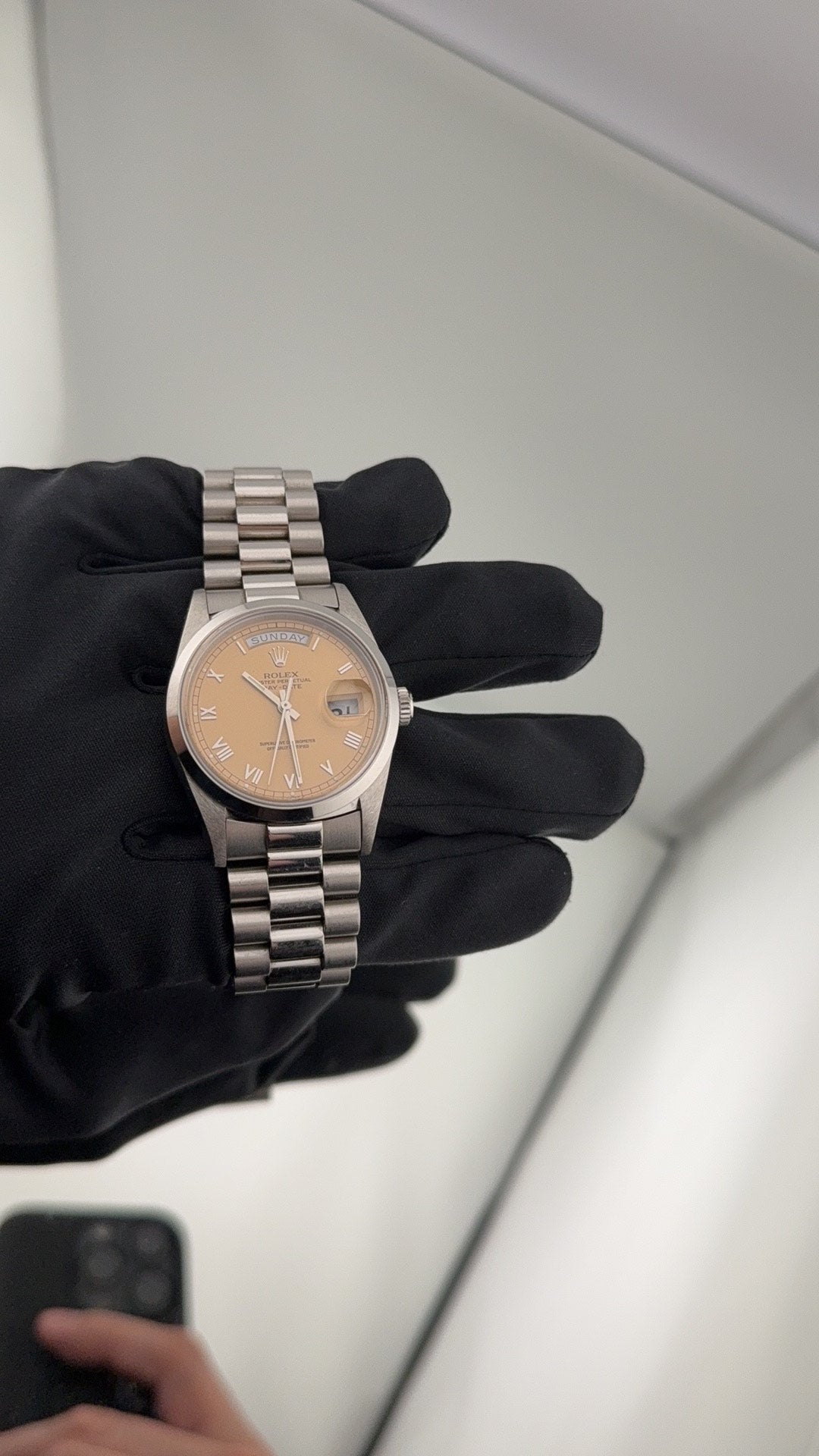 Rolex Platinum Daydate Salmon Dial 18206