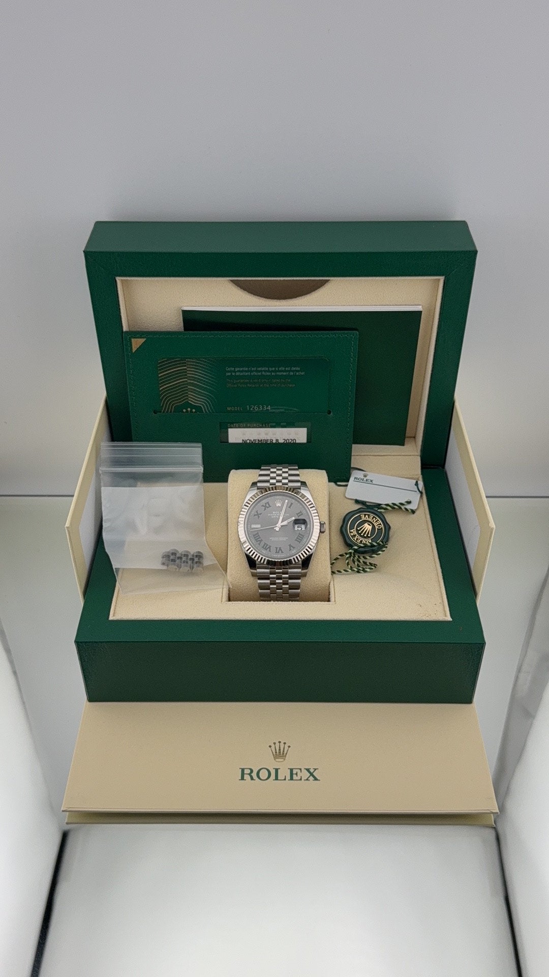 Rolex Datejust 41 Wimbledon Slate Green Roman Dial 126334