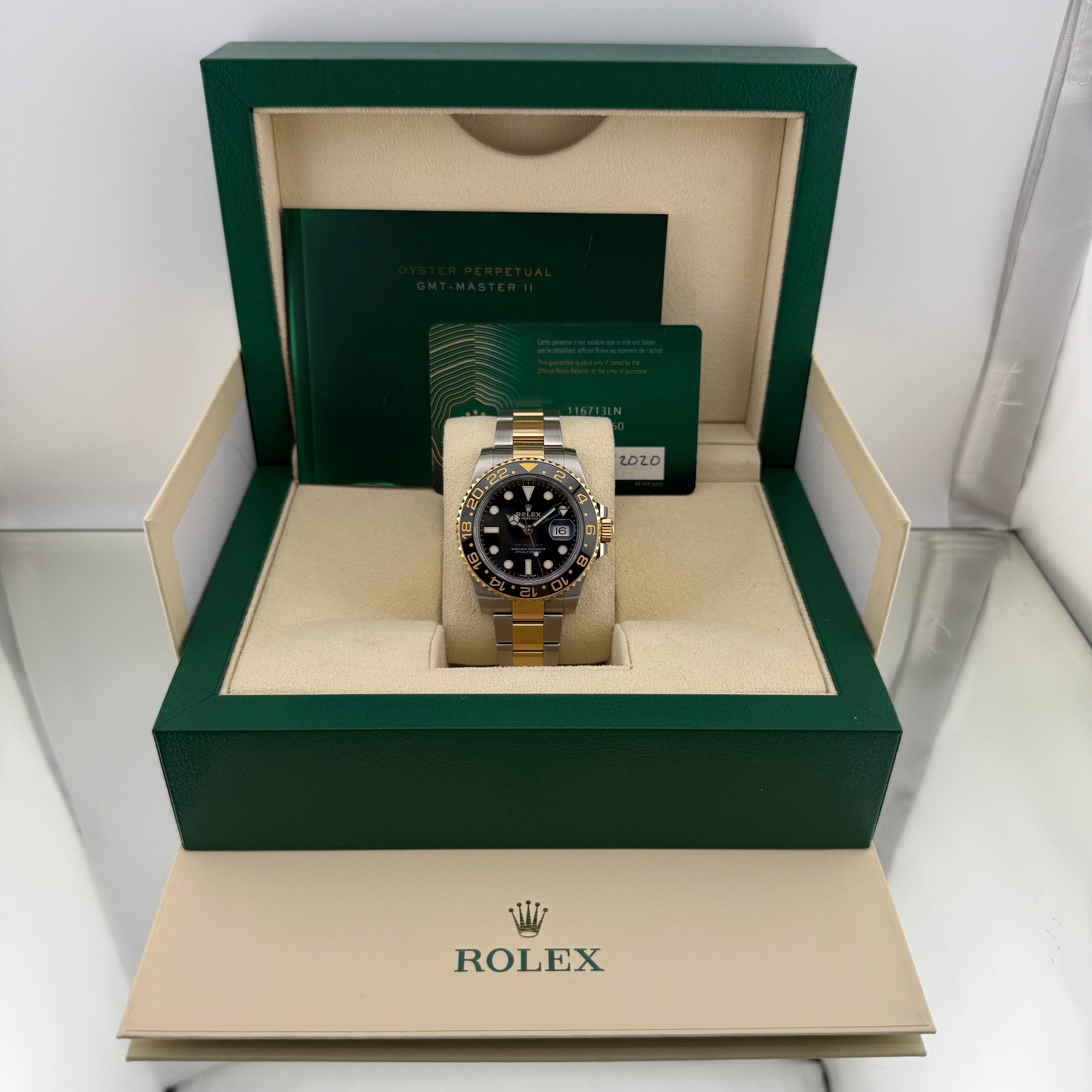 Rolex GMT Master Two Tone Black Dial 116713LN