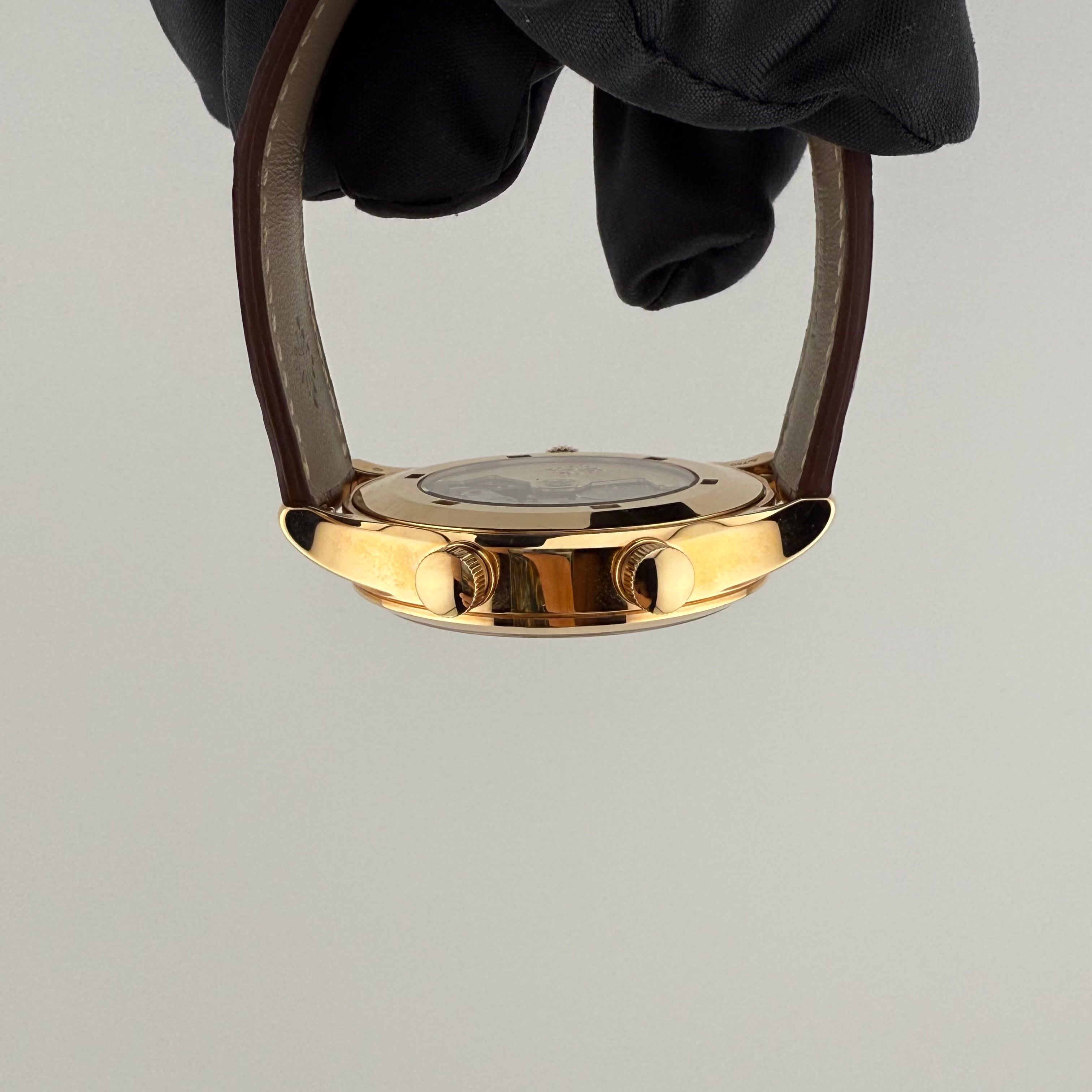 Patek Philippe TIFFANY DIAL Complications Calatrava Pilot Travel Time Brown Sunburst Dial 5524R-001