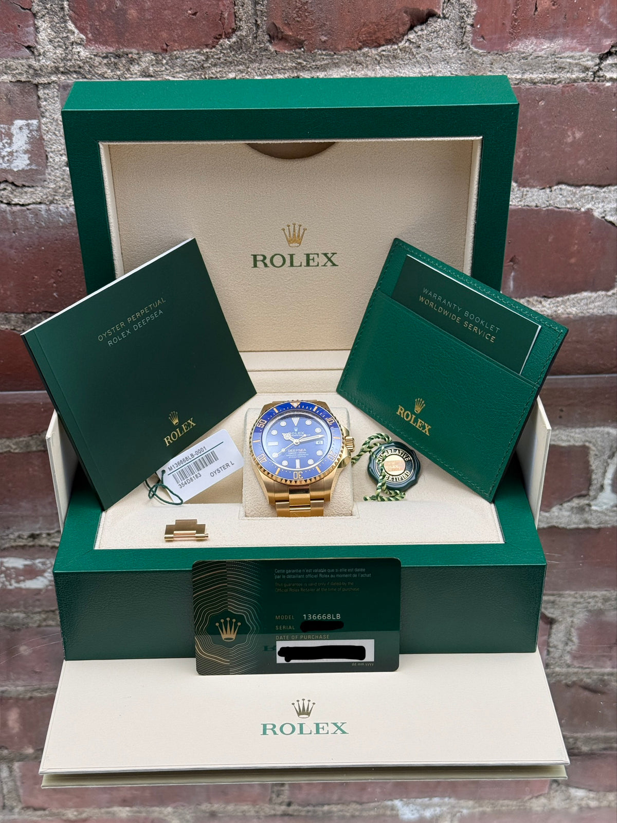 Pre-owned Rolex Deepsea 136668LB | Yellow gold Blue