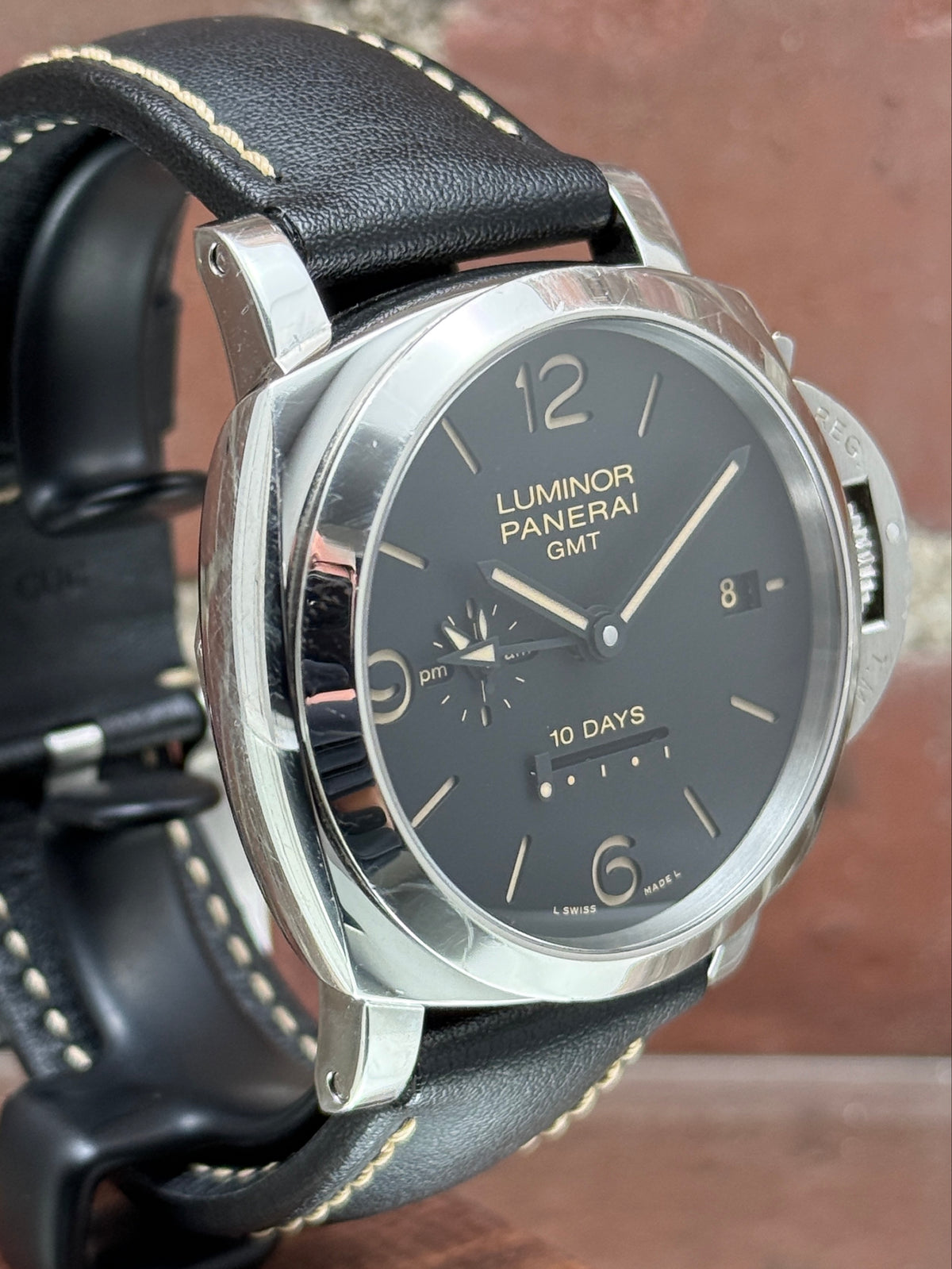 Pre-owned Panerai 1950 10 Days Gmt Luminor Pam00533 PAM 00533 | Steel Black