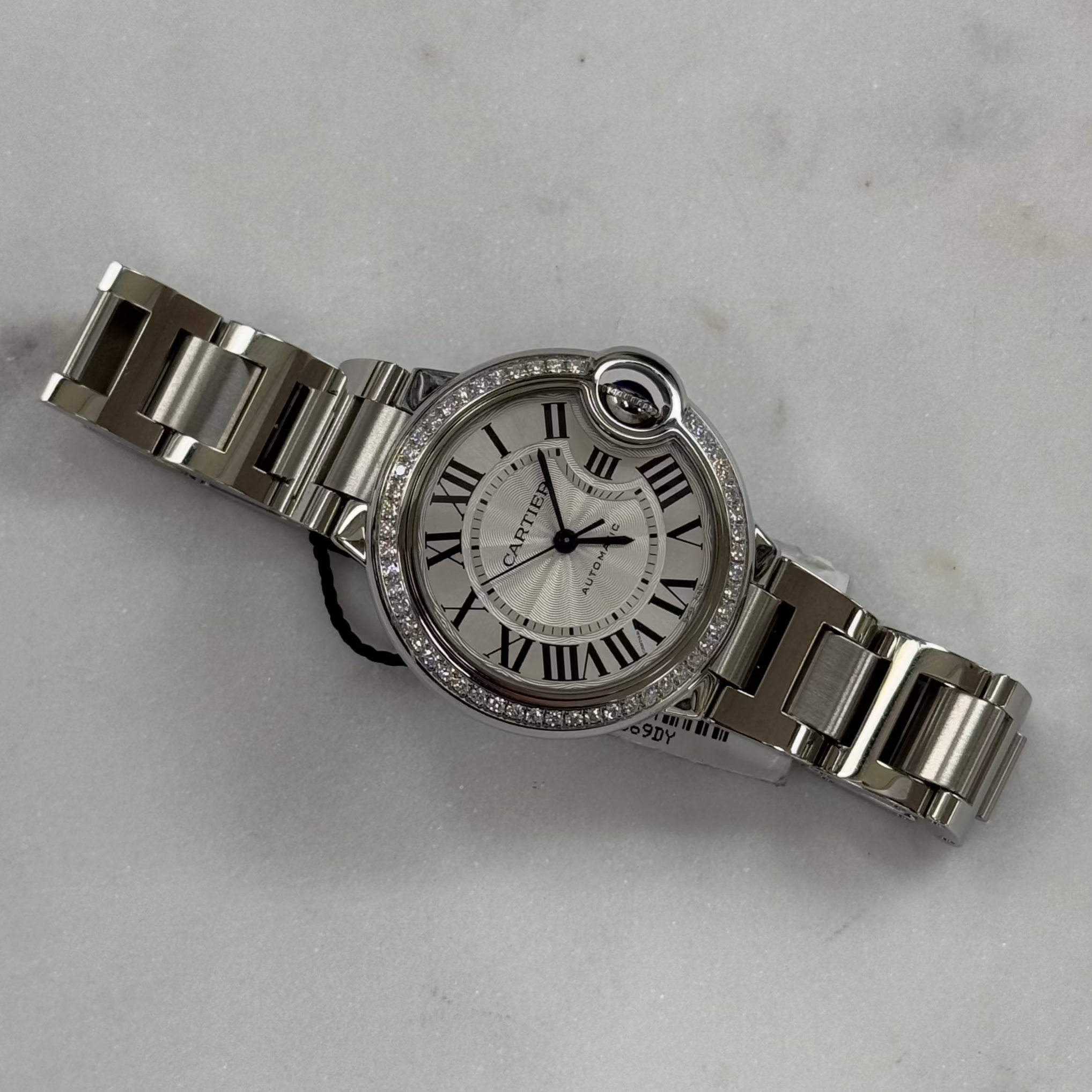 Cartier Ballon Bleu Automatic 33mm, Stainless Steel and Diamond (Ref. W6920071)