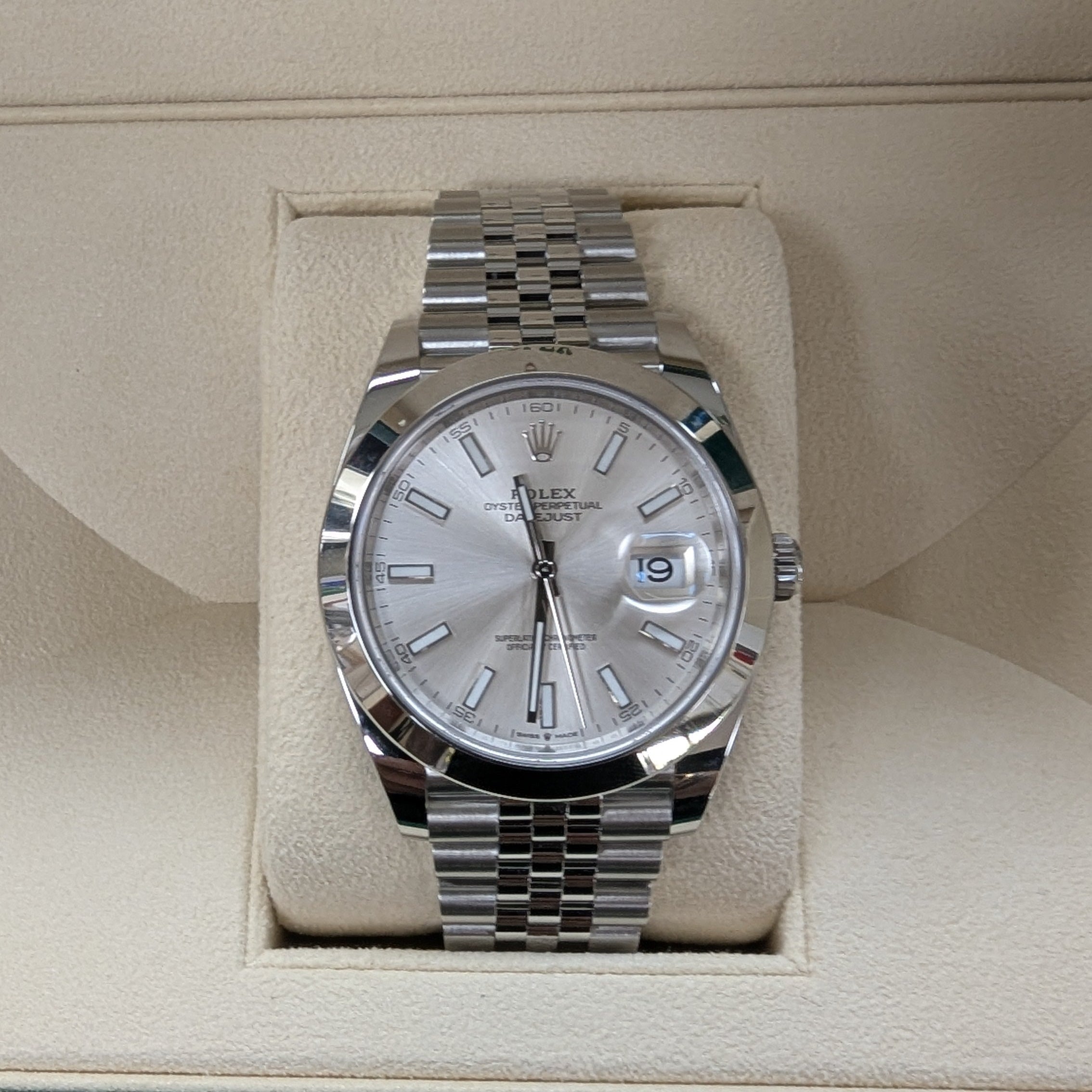 Rolex Datejust Silver Stick on Jubilee (Ref. 126300)