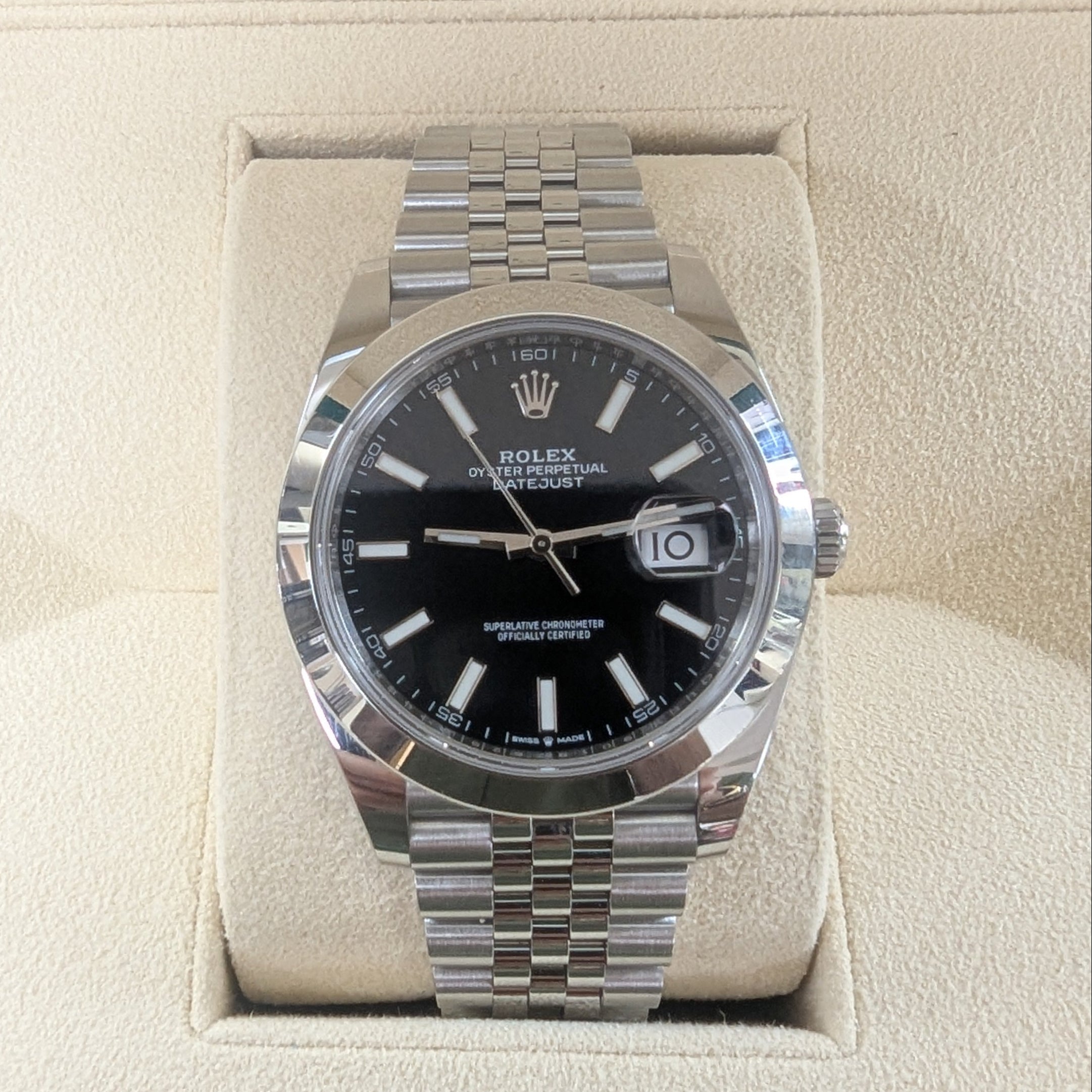 Rolex DateJust 41, Black Stick on Jubilee (Ref. 126300)
