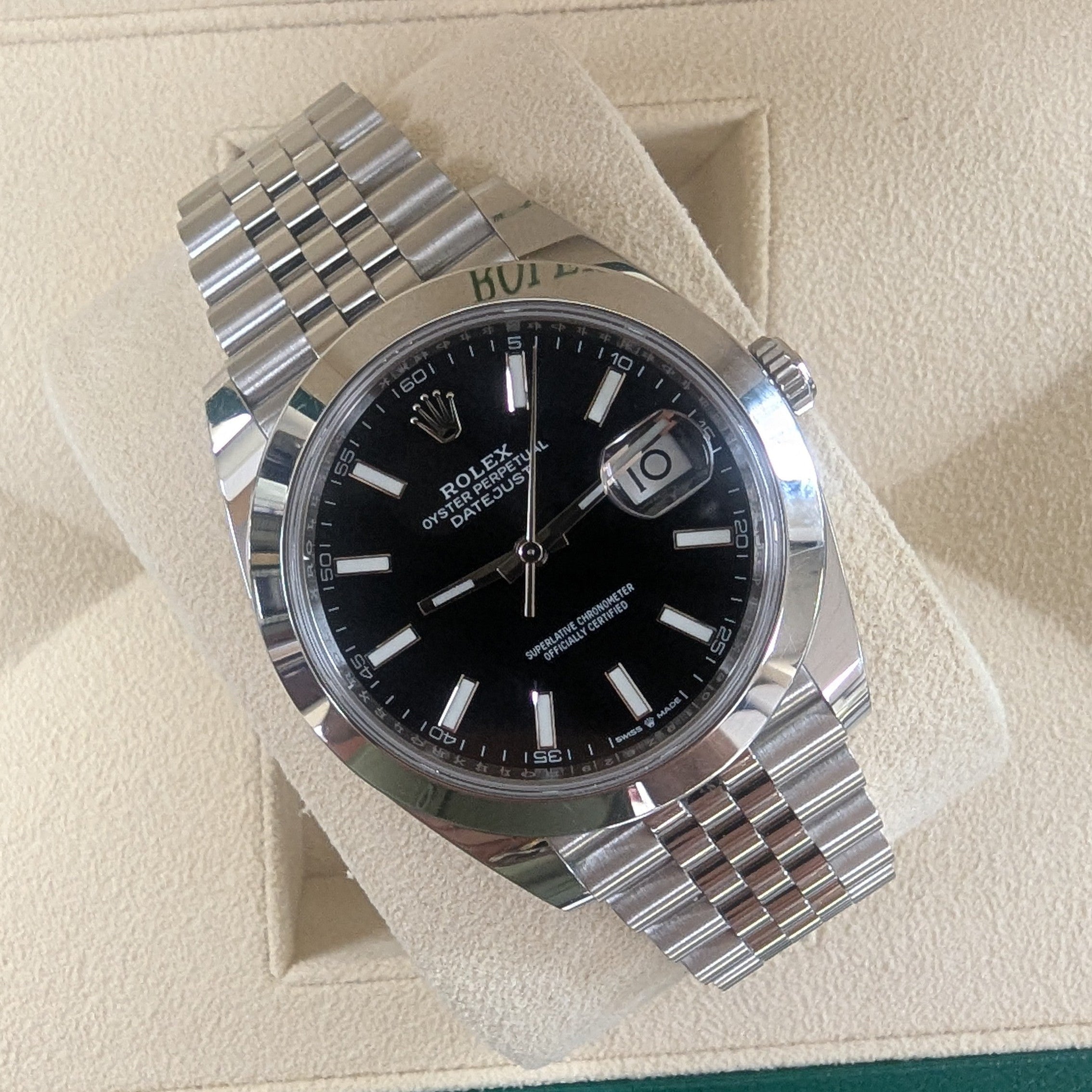 Rolex DateJust 41, Black Stick on Jubilee (Ref. 126300)