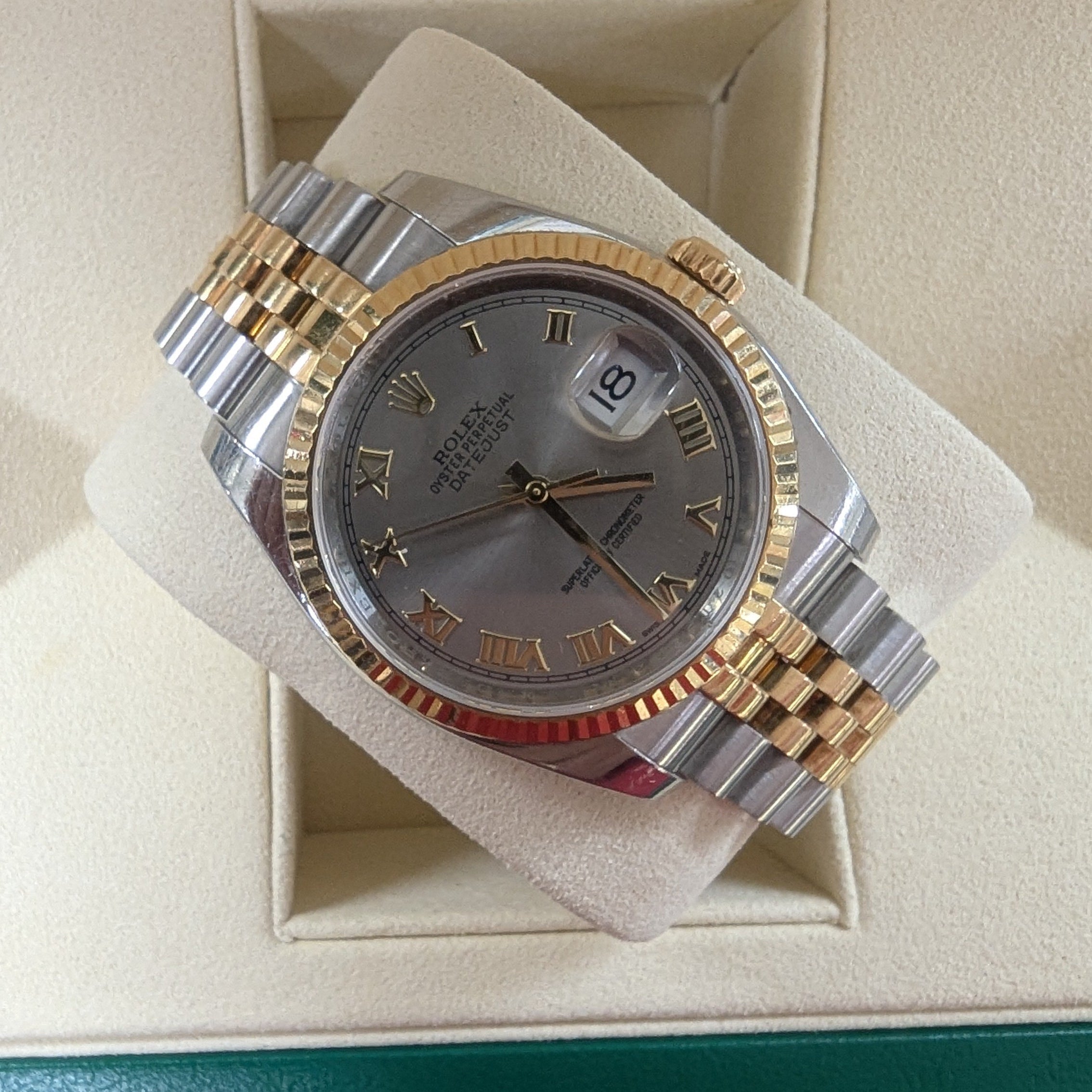 Rolex DateJust Two Tone 36mm, Grey Roman Dial (Ref. 116233)