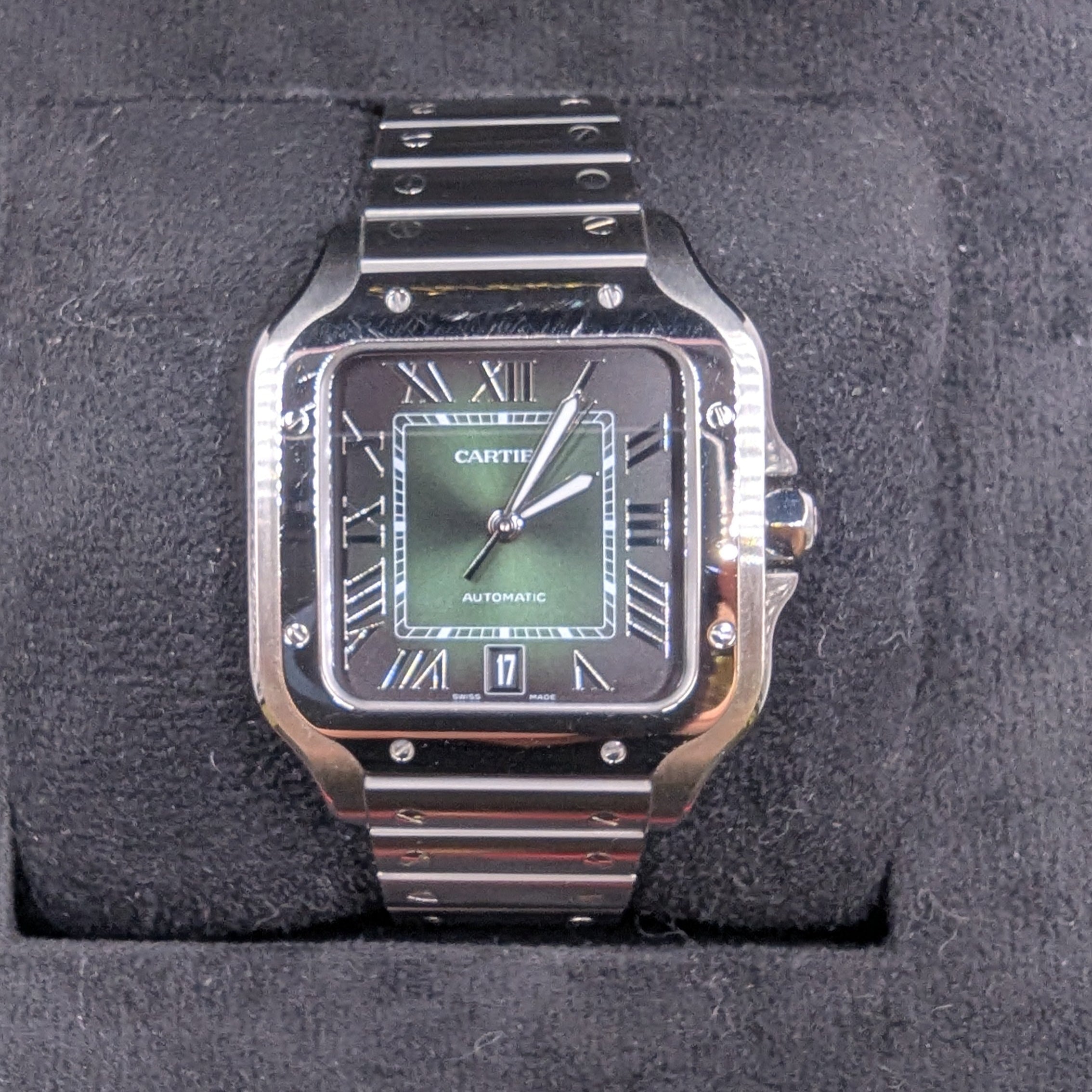 Cartier Santos, Green Dial, Large (Ref. WSSA0062)