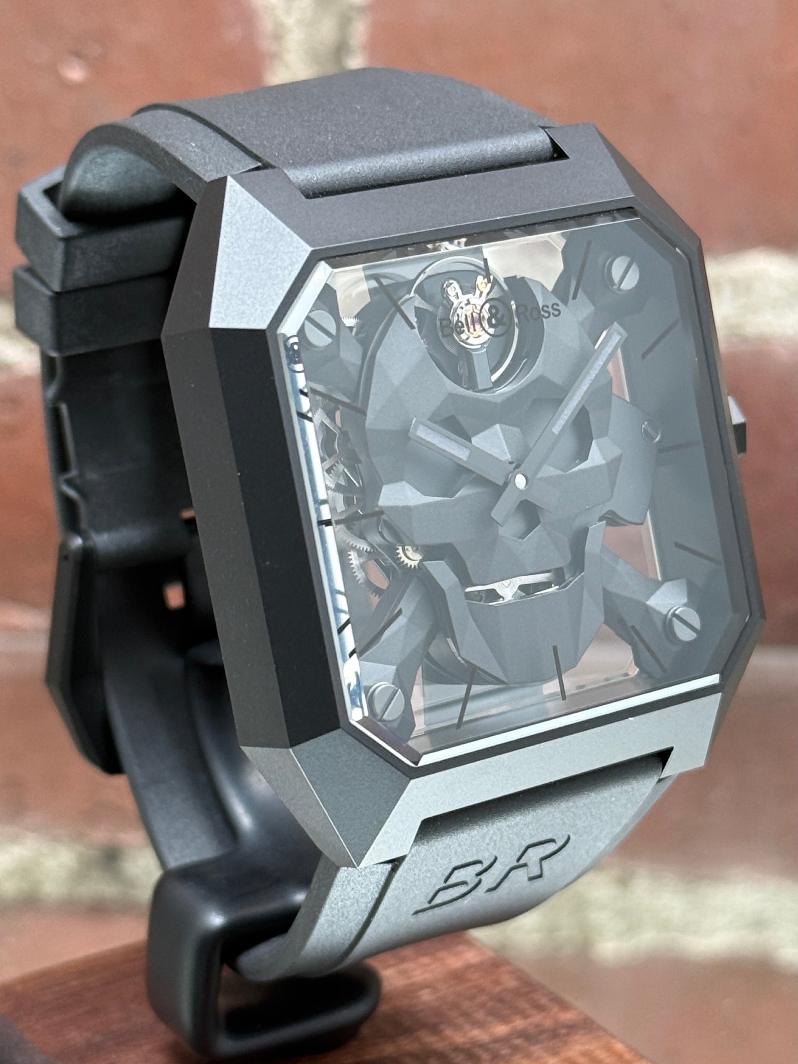 Pre-owned Bell & Ross Cyber Skull Br 01 Limited Edition BR01-CSK-BR/SRB | bronze transparent