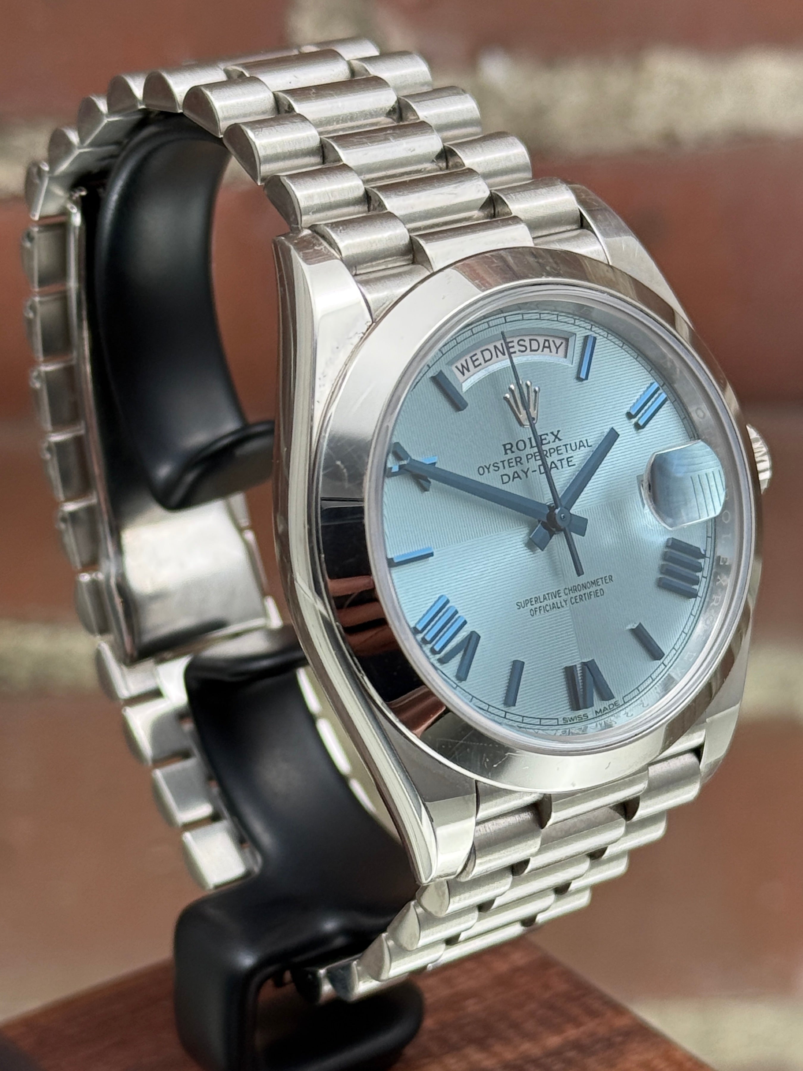 Pre-owned Rolex Day-Date 40 228206 | Steel Blue