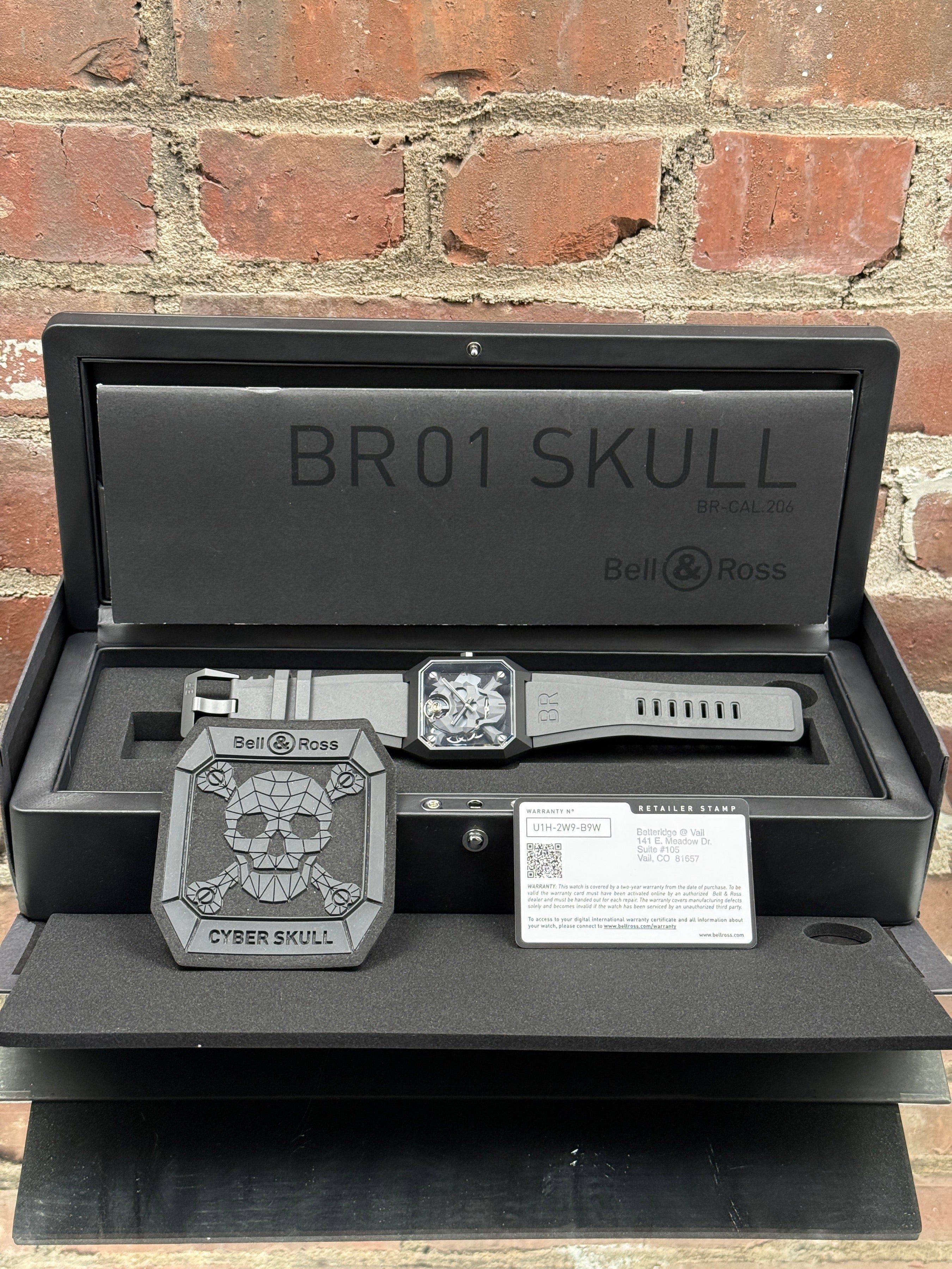 Pre-owned Bell & Ross Cyber Skull Br 01 Limited Edition BR01-CSK-BR/SRB | bronze transparent