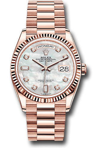 Rolex Day-Date 36 Mother-Of-Pearl Diamond Dial 128235