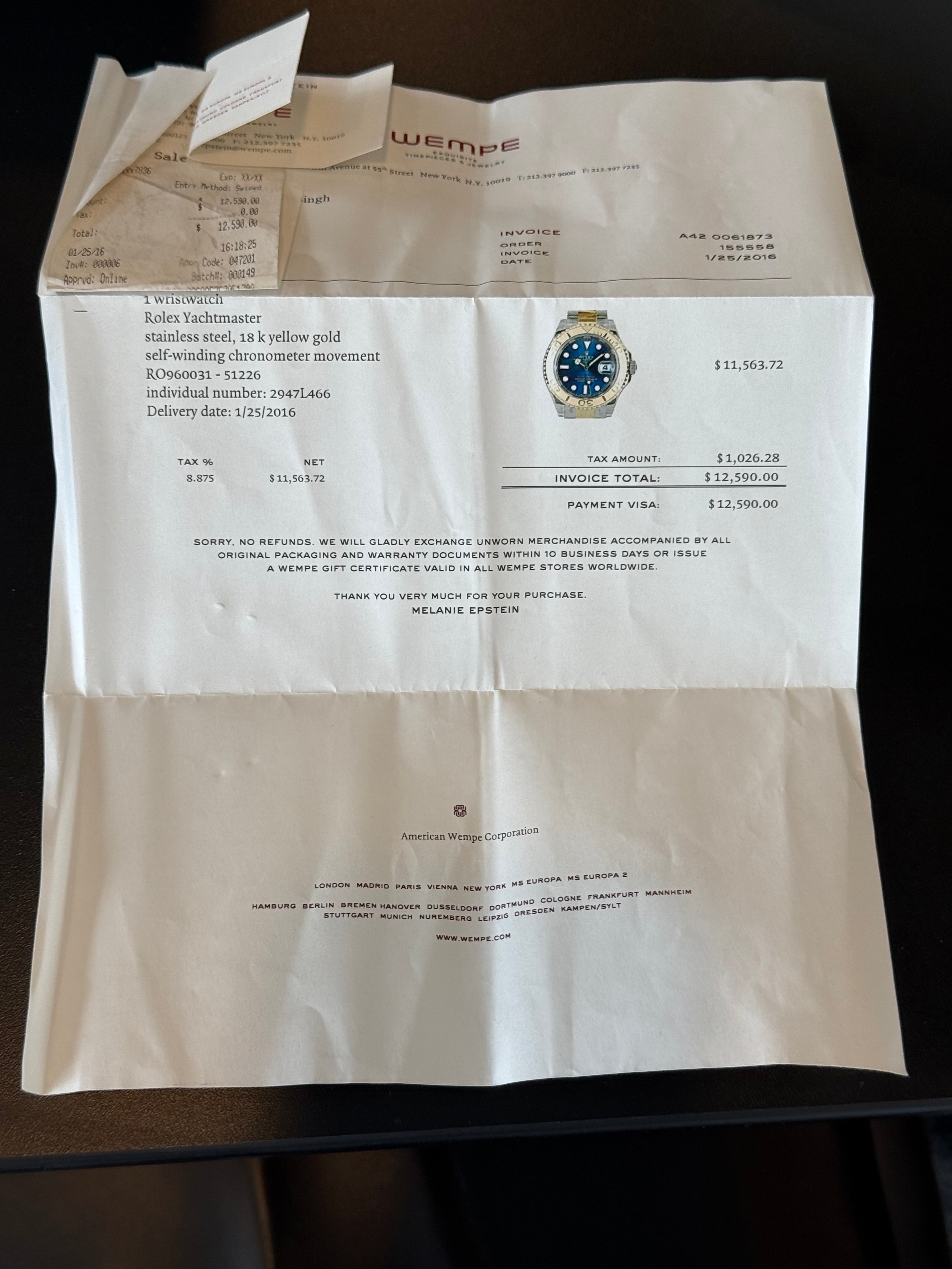 Rolex Yacht-Master Blue Dial 16623