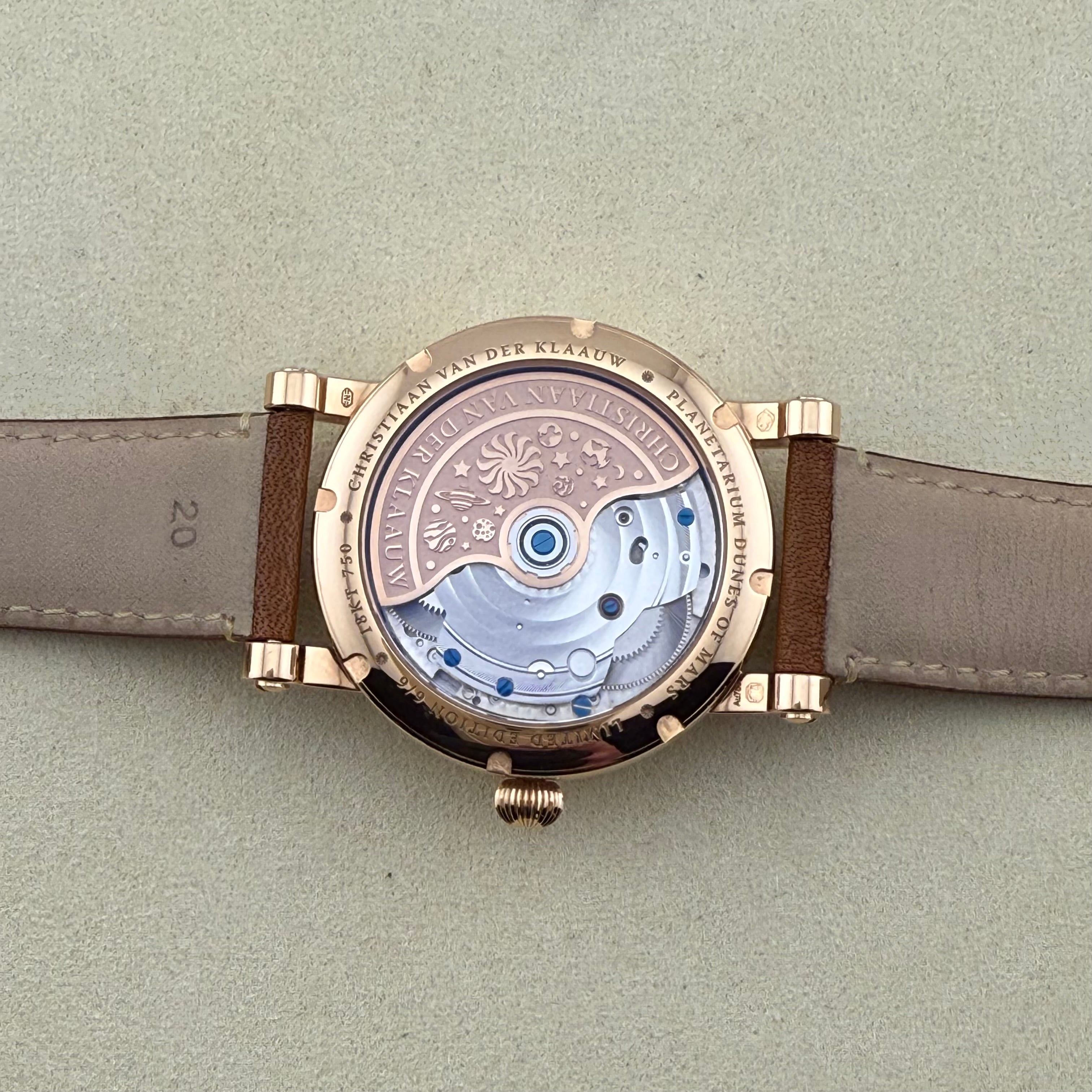 Christiaan Van Der Klaauw Planetarium Dunes of Mars Red aventurine glass with rodiumnized roman numerals Dial CKPM1105