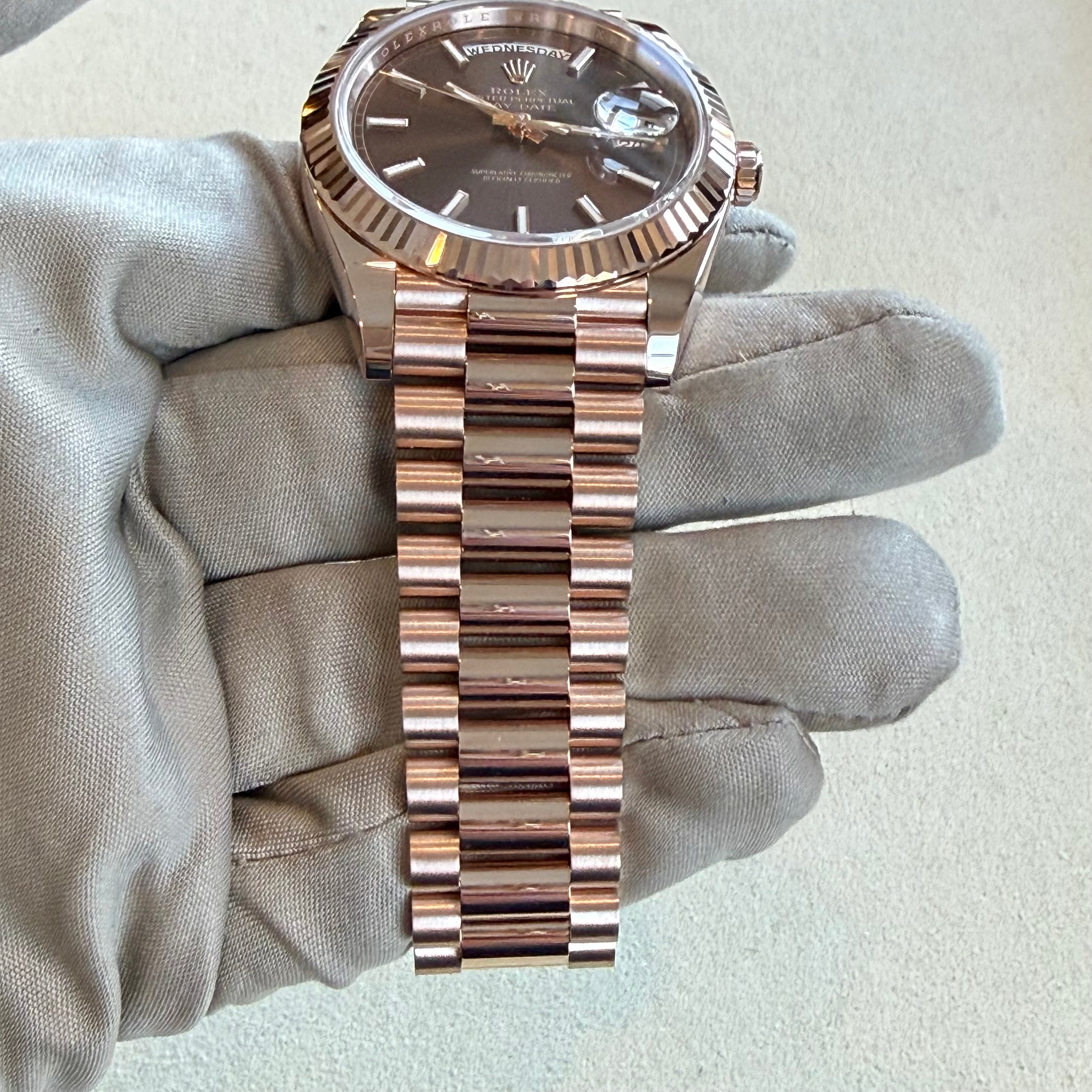 Rolex Day-Date 40 Chocolate Index Dial 228235