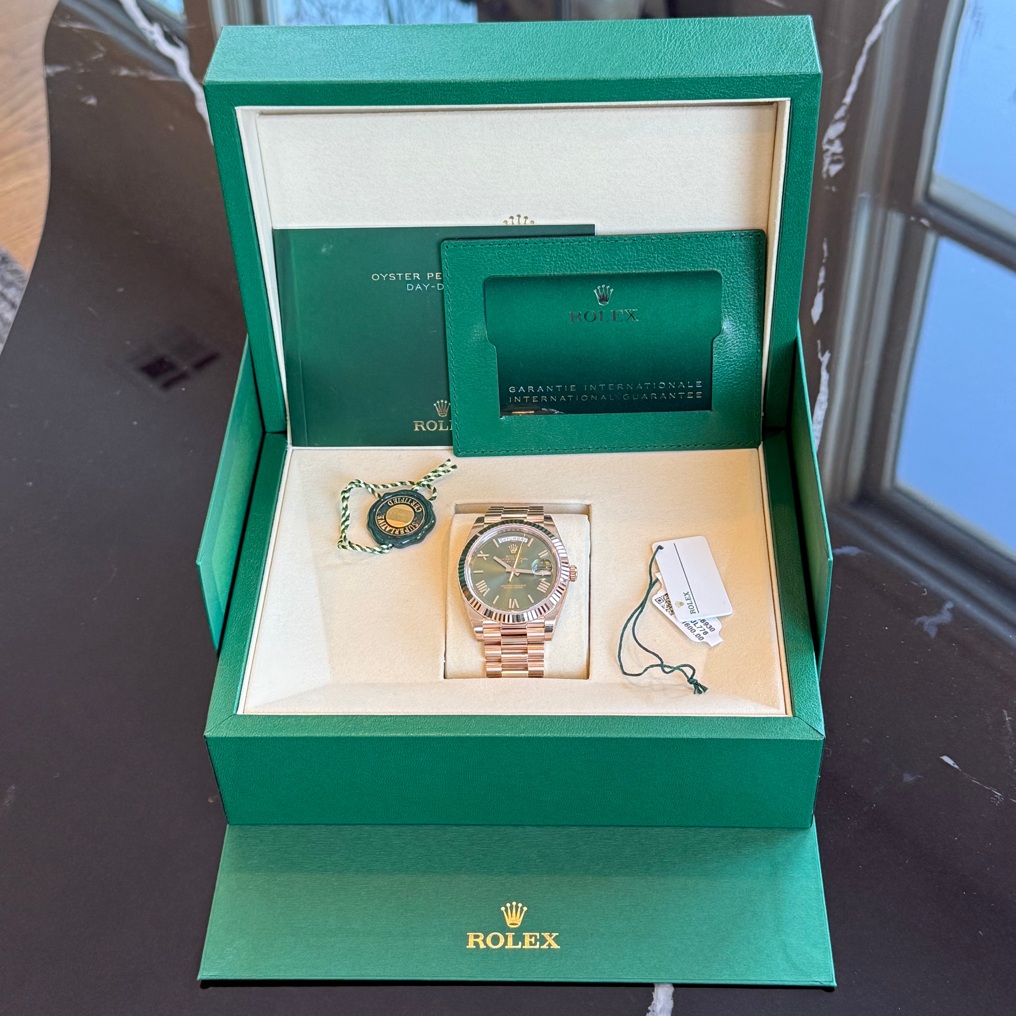 Rolex Day-Date 40 Olive Green Roman Dial 228235