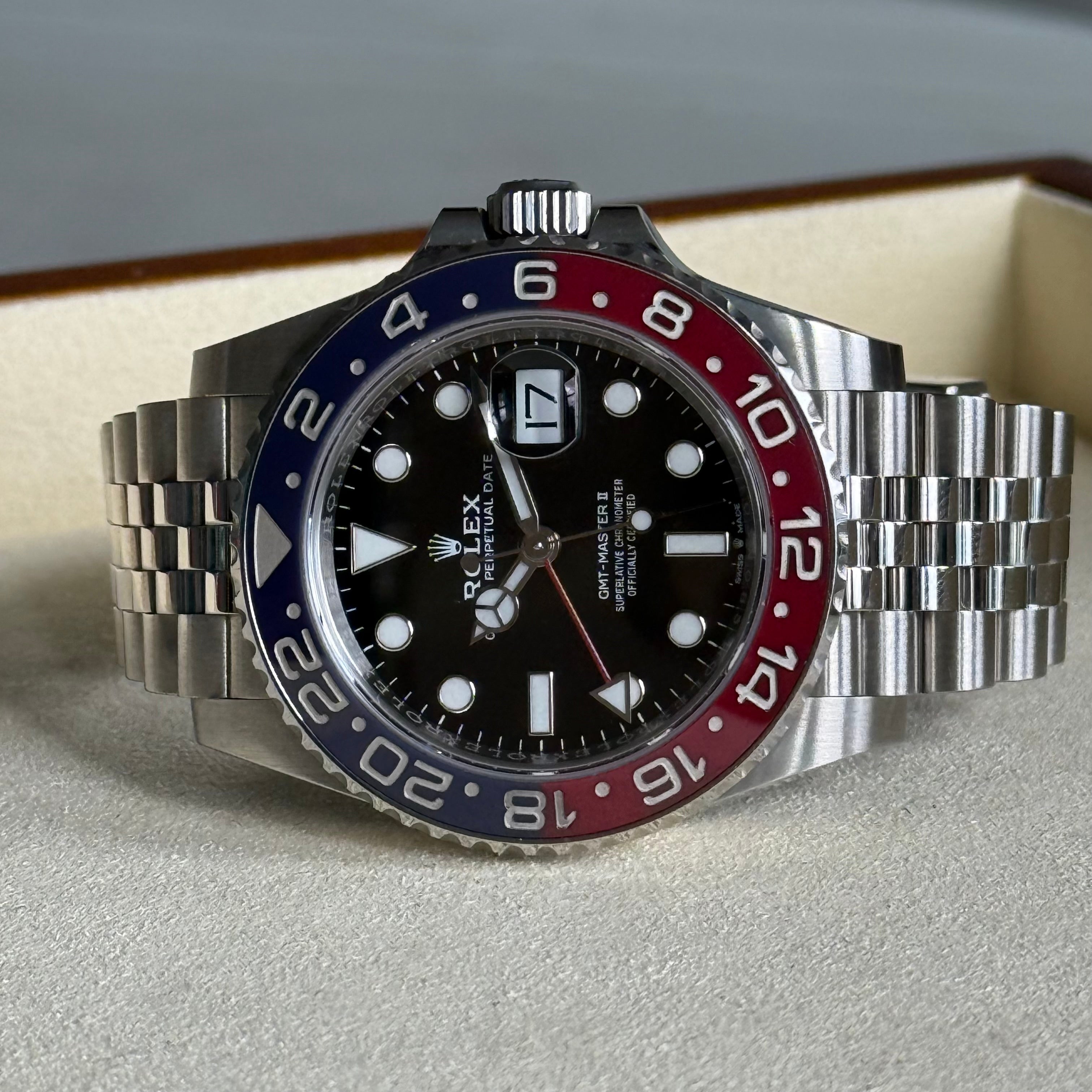 Rolex GMT-Master II Pepsi Black Dial 126710BLRO