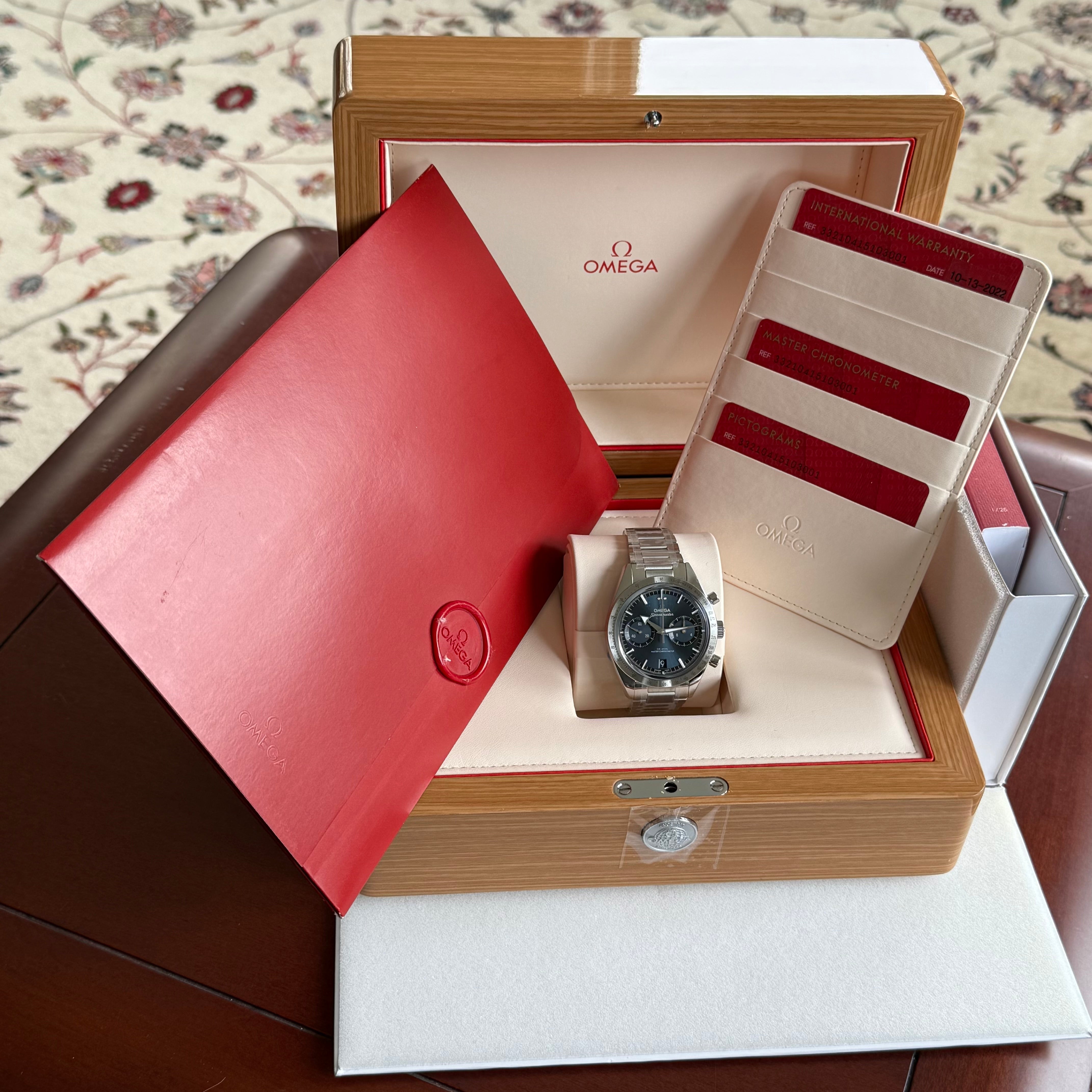 Omega Speedmaster '57 Co-Axial Master Chronometer Chronograph Blue Dial 332.10.41.51.03.001