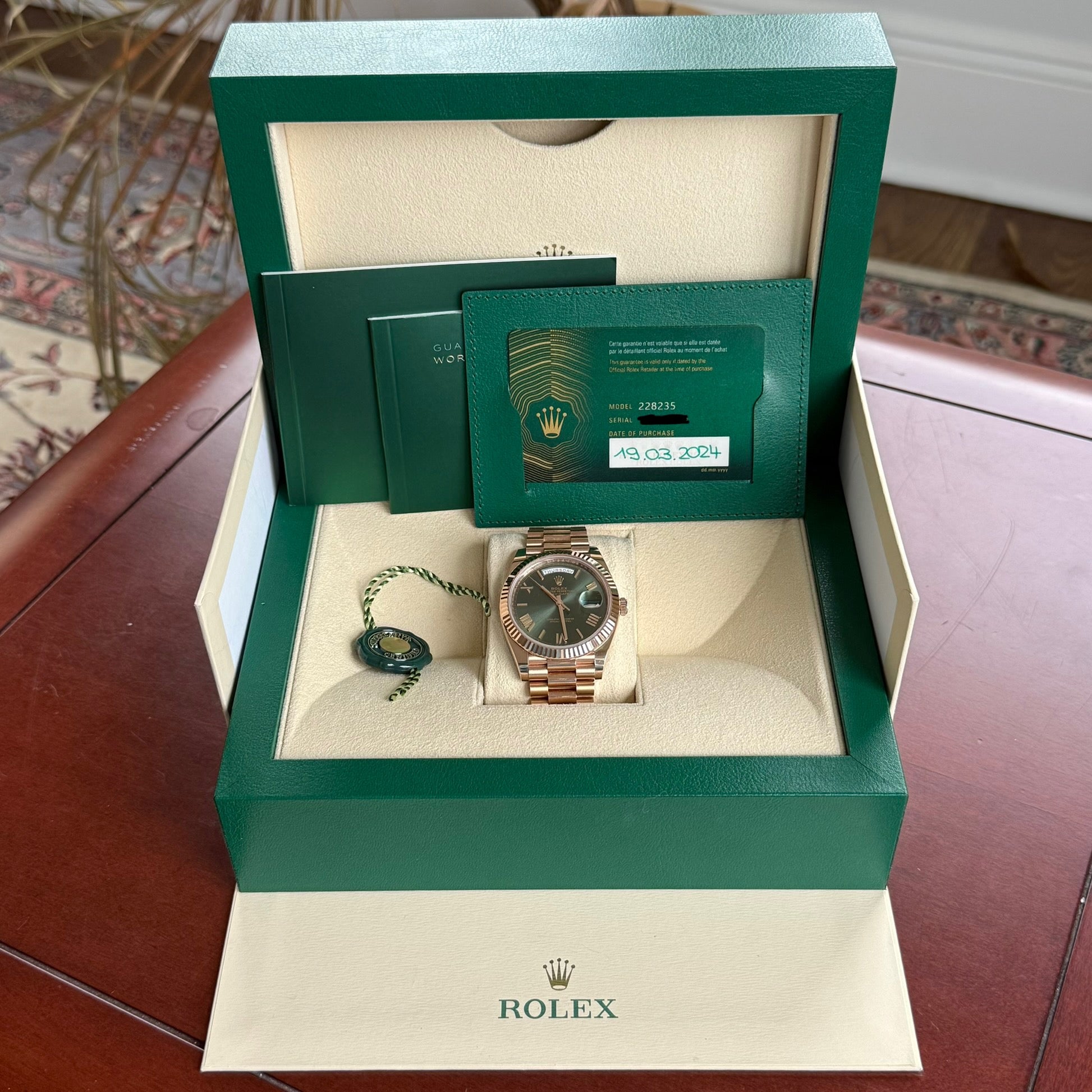 Rolex Day-Date 40 Olive Green Roman Dial 228235