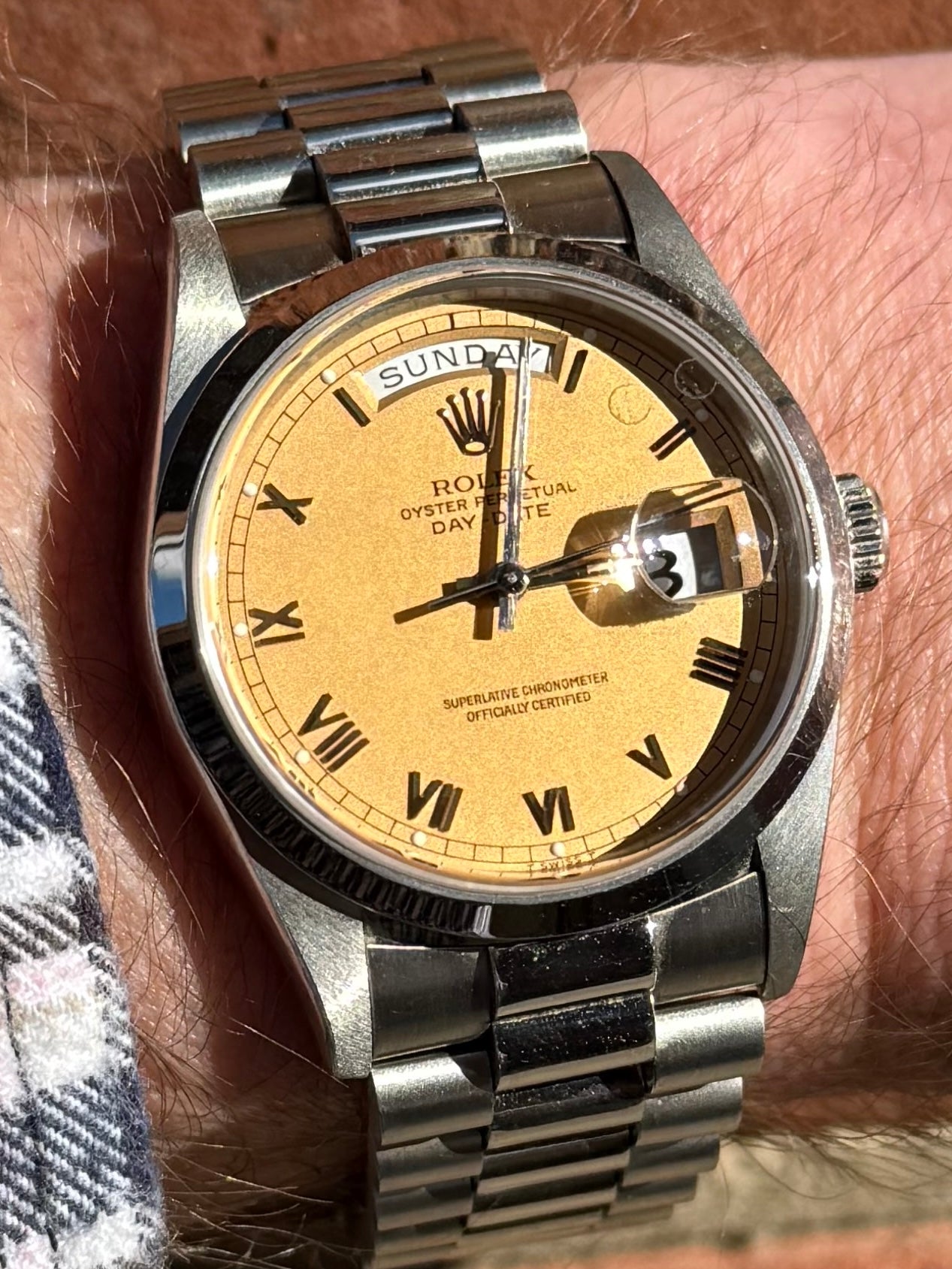 Rolex Platinum Daydate Salmon Dial 18206