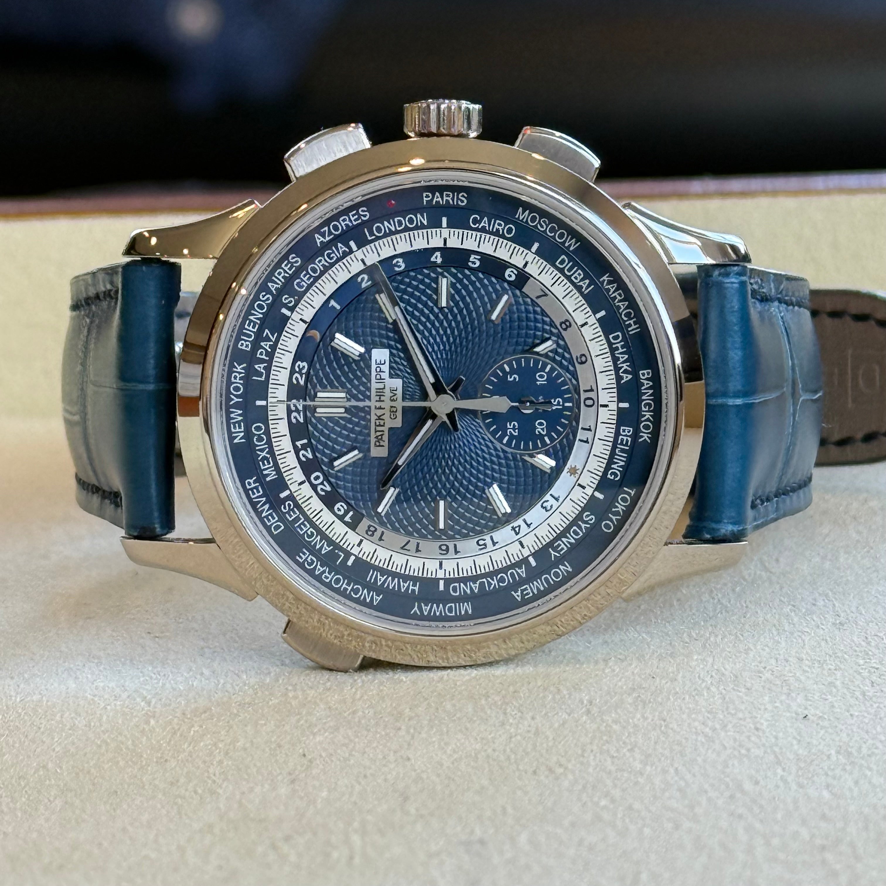 Patek Philippe Complications World Time Chronograph Blue Dial 5930G-010