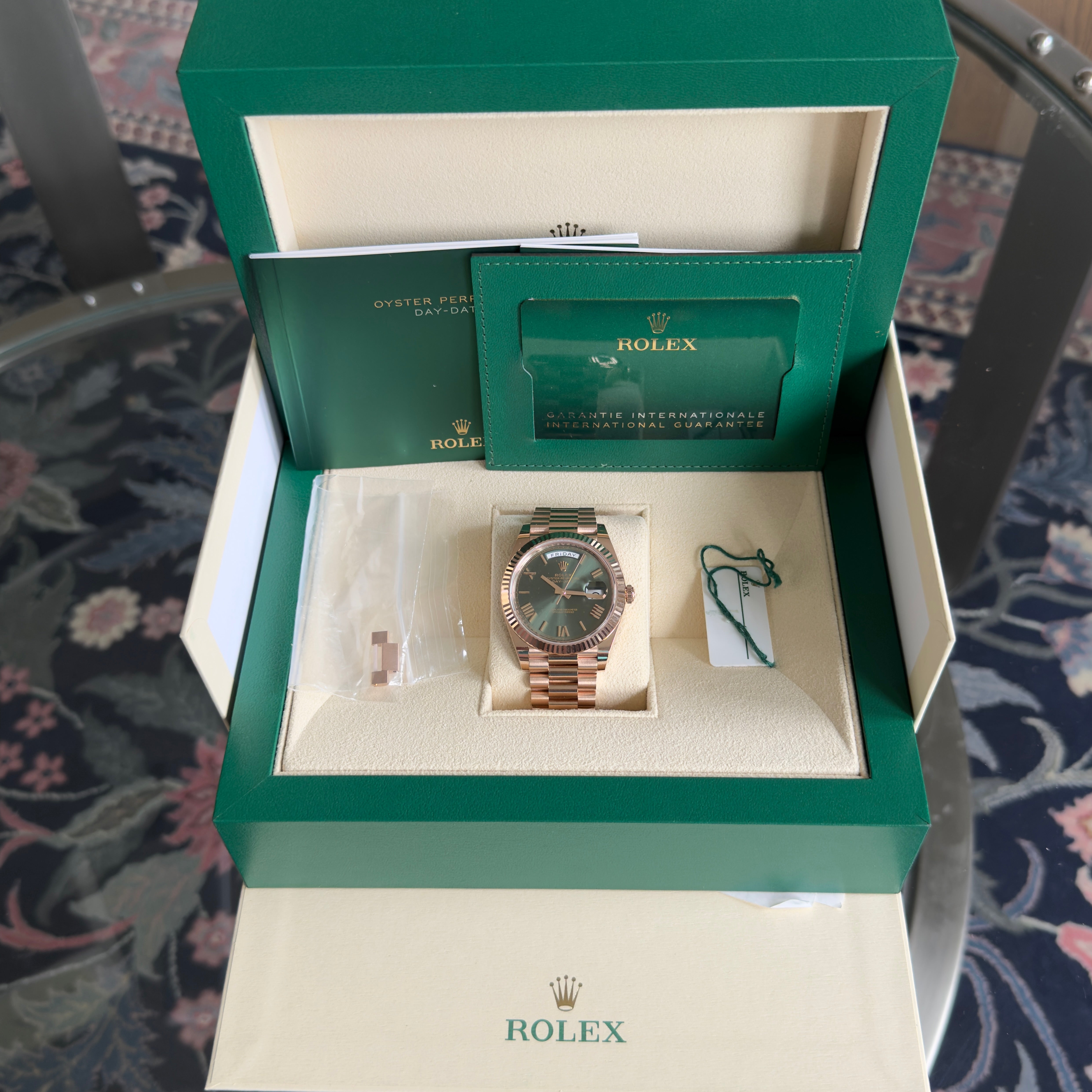 Rolex Day-Date 40 Olive Green Roman Dial 228235