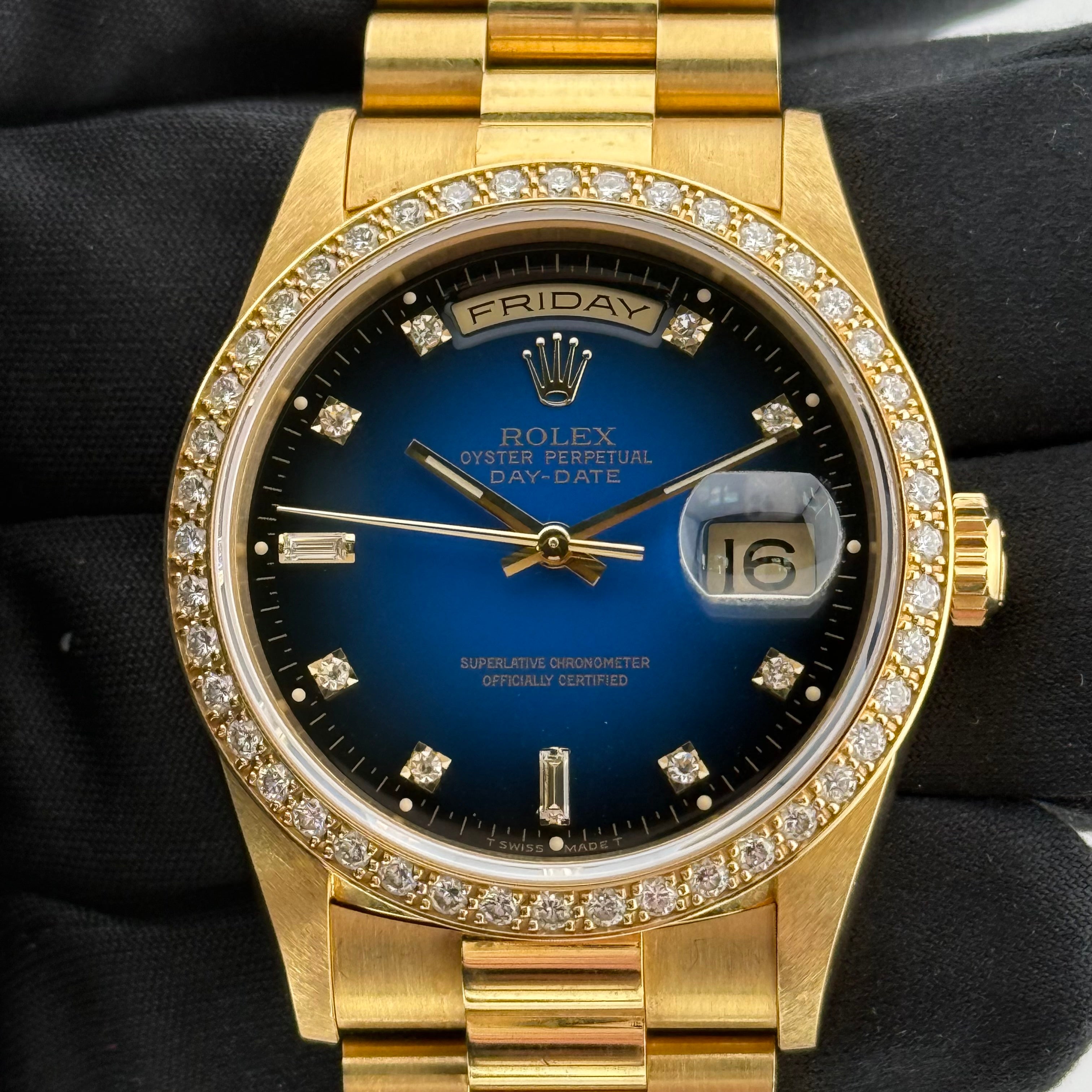 Rolex Day Date 36 Blue Vignette Dial 18238