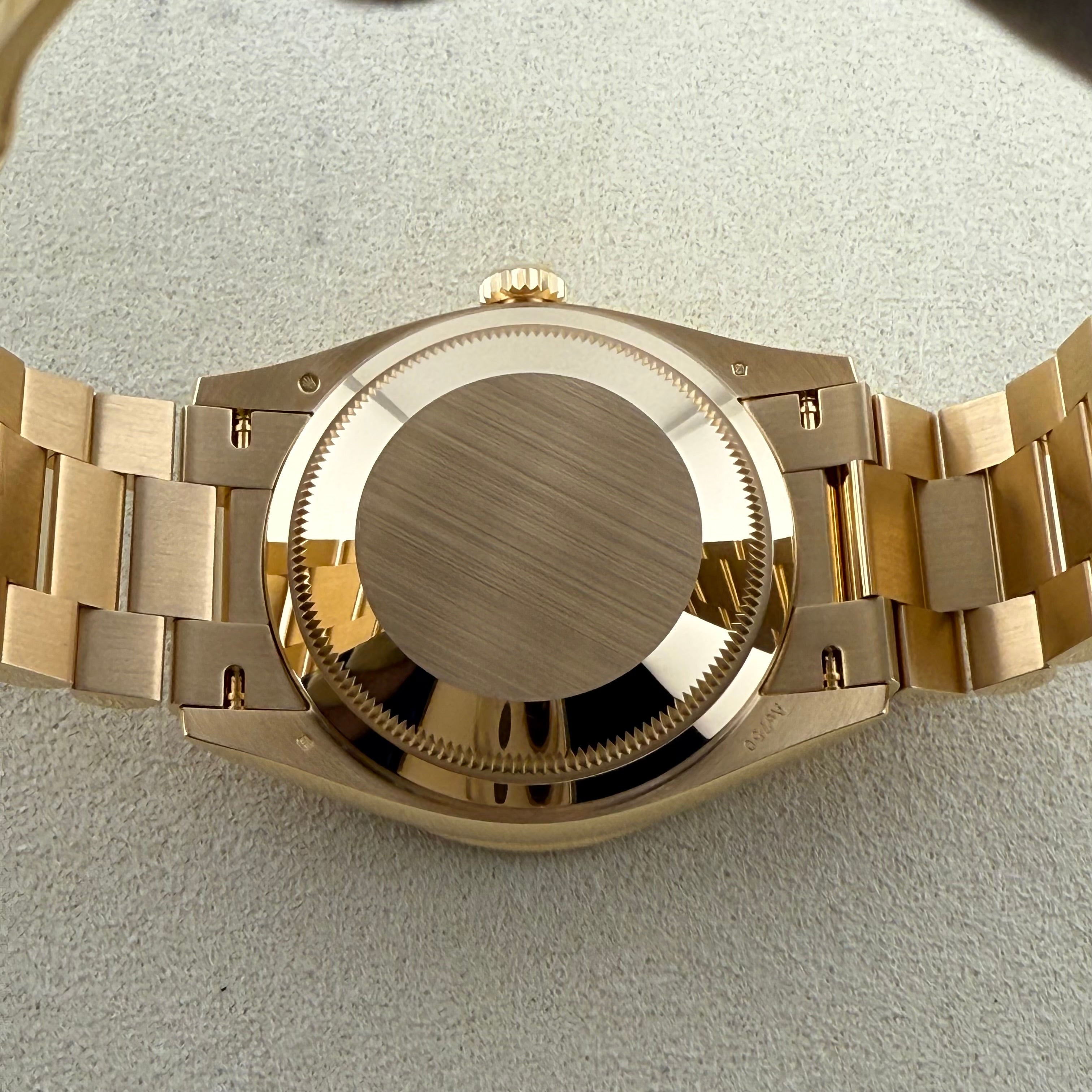 Rolex Day-Date 36 Carnelian Diamond Index Roman 9 Dial 128348rbr