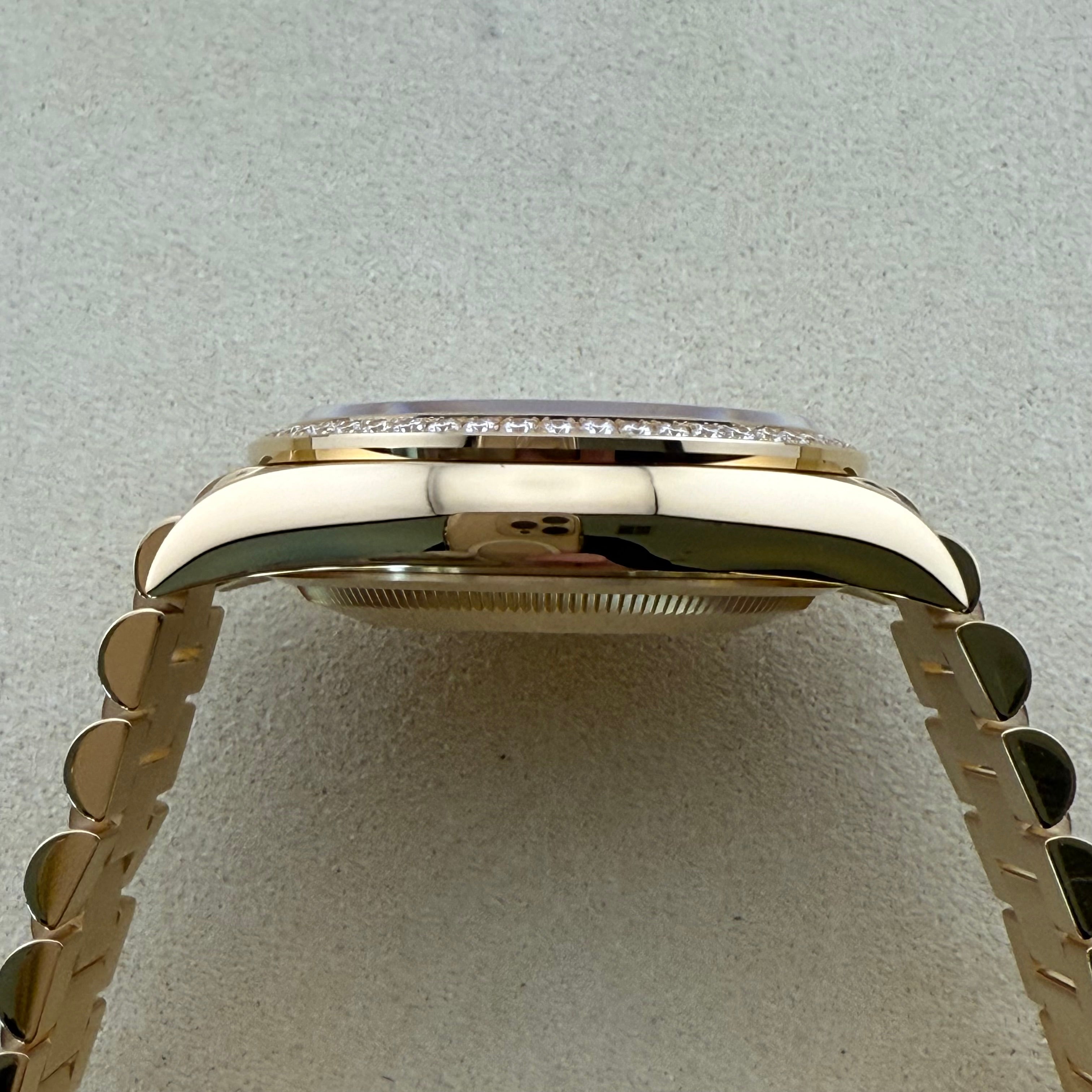 Rolex Day-Date 36 Carnelian Diamond Index Roman 9 Dial 128348rbr