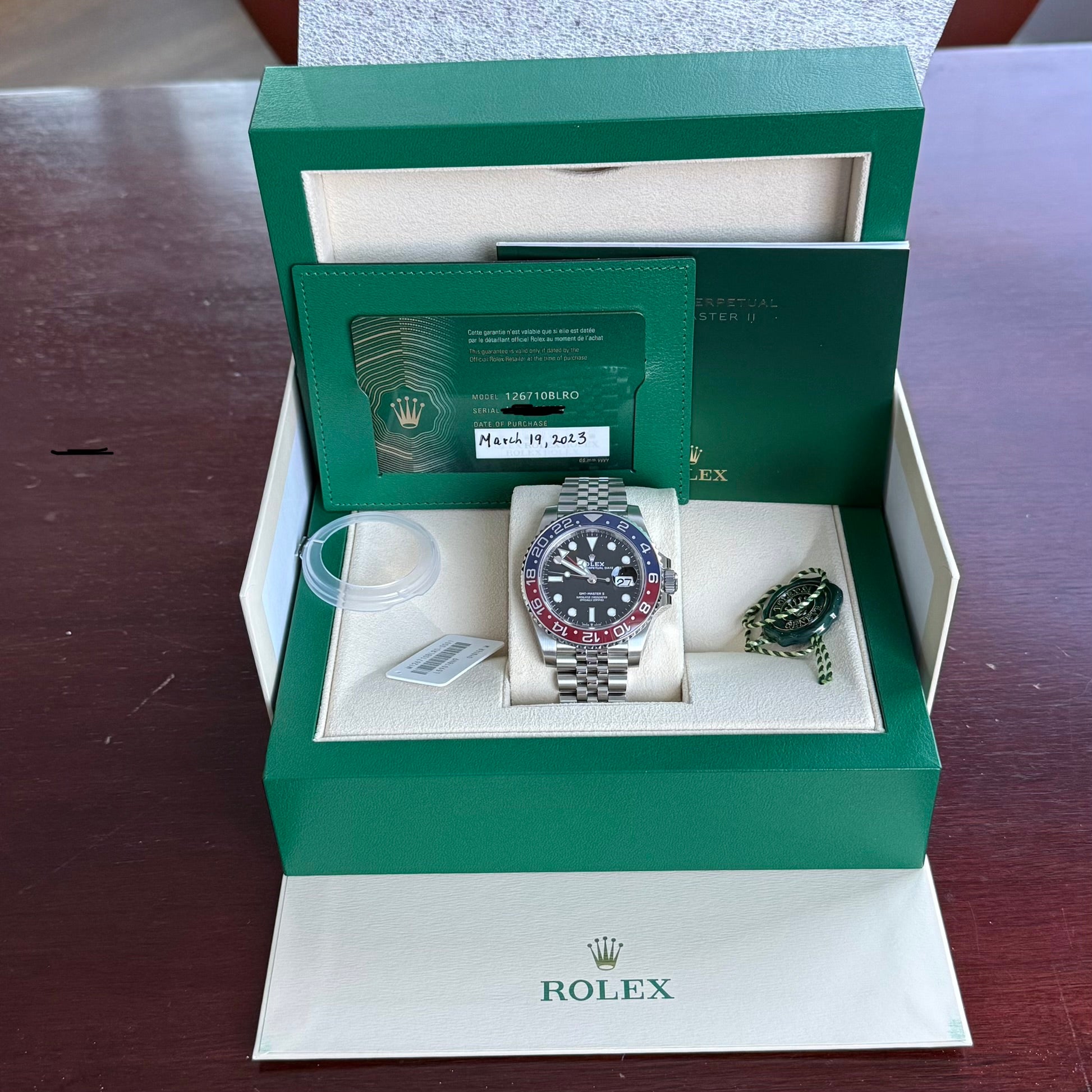 Rolex GMT-Master II Pepsi Black Dial 126710BLRO