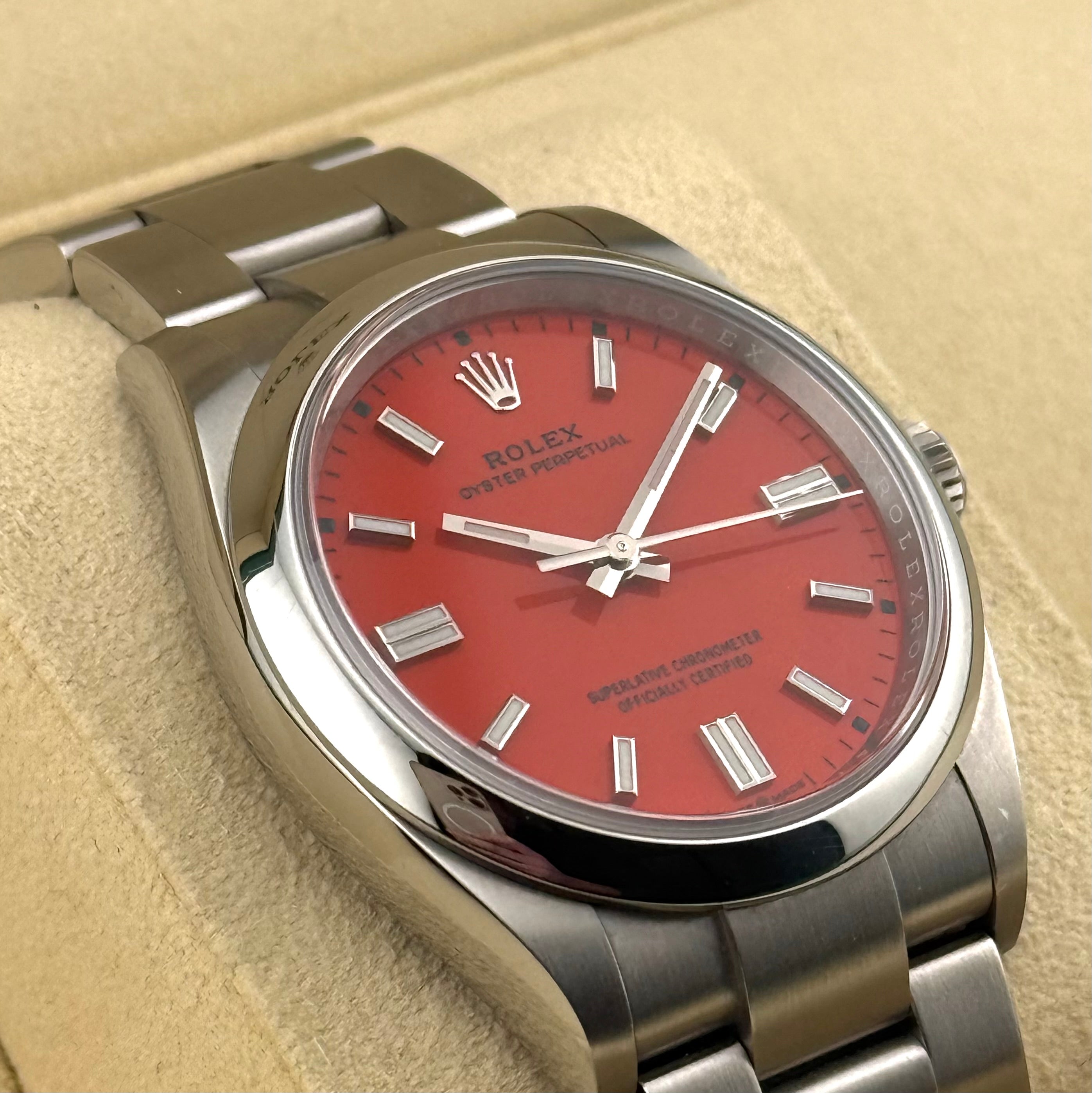 Rolex Oyster Perpetual 36 Coral Red Index Dial 126000