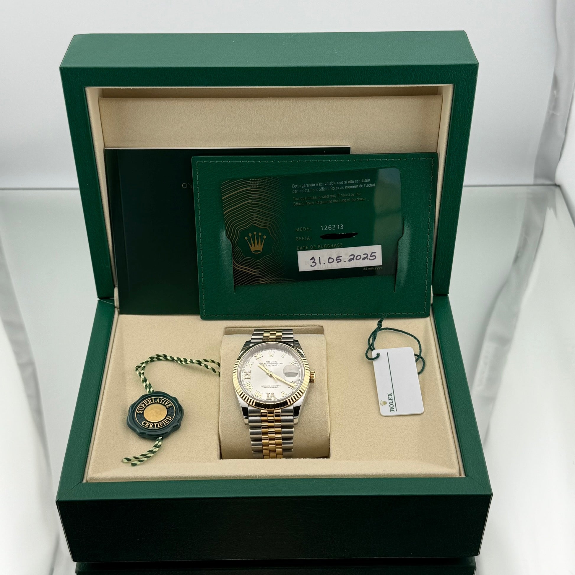 Rolex Datejust Silver Roman Dial 126233