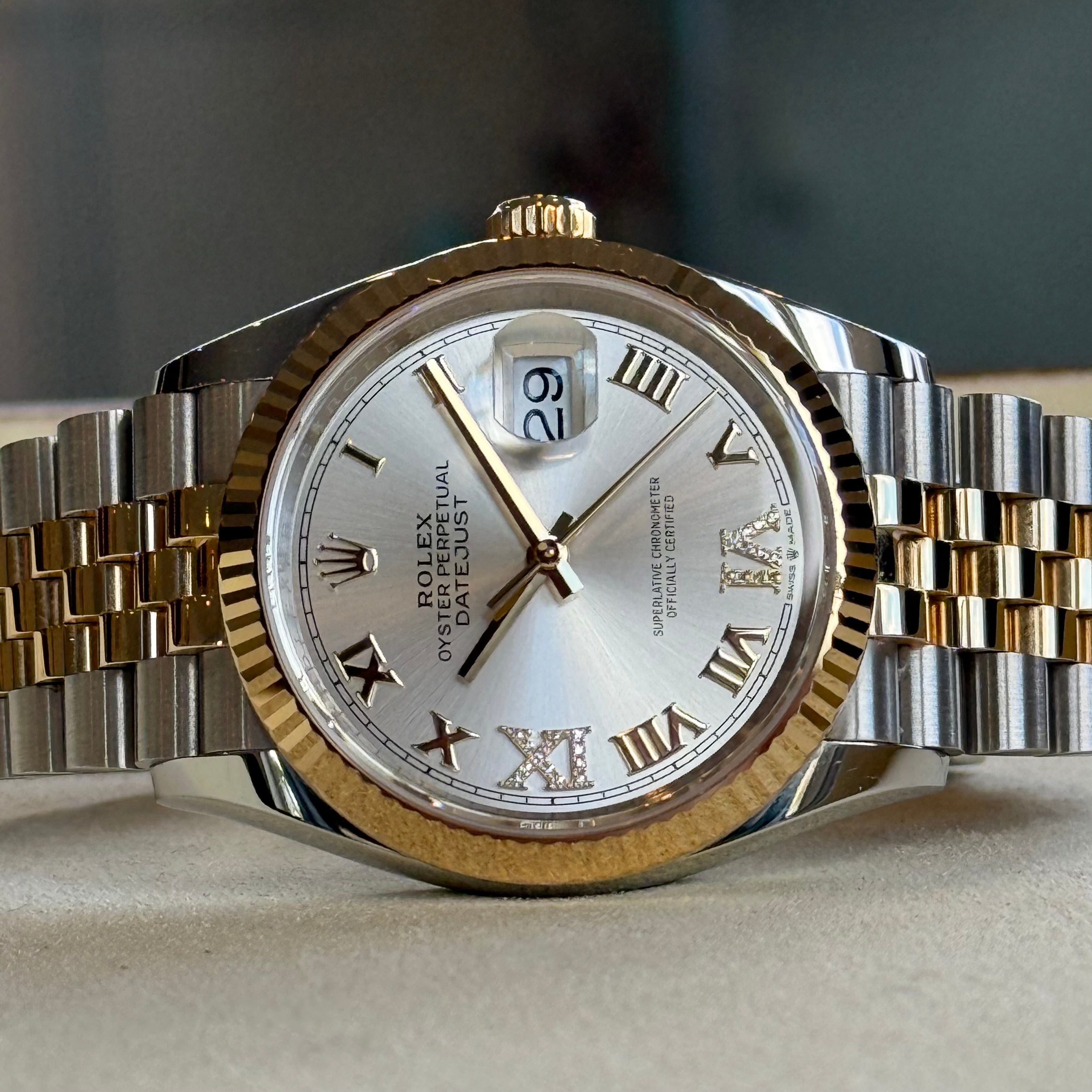 Rolex Datejust Silver Roman Dial 126233