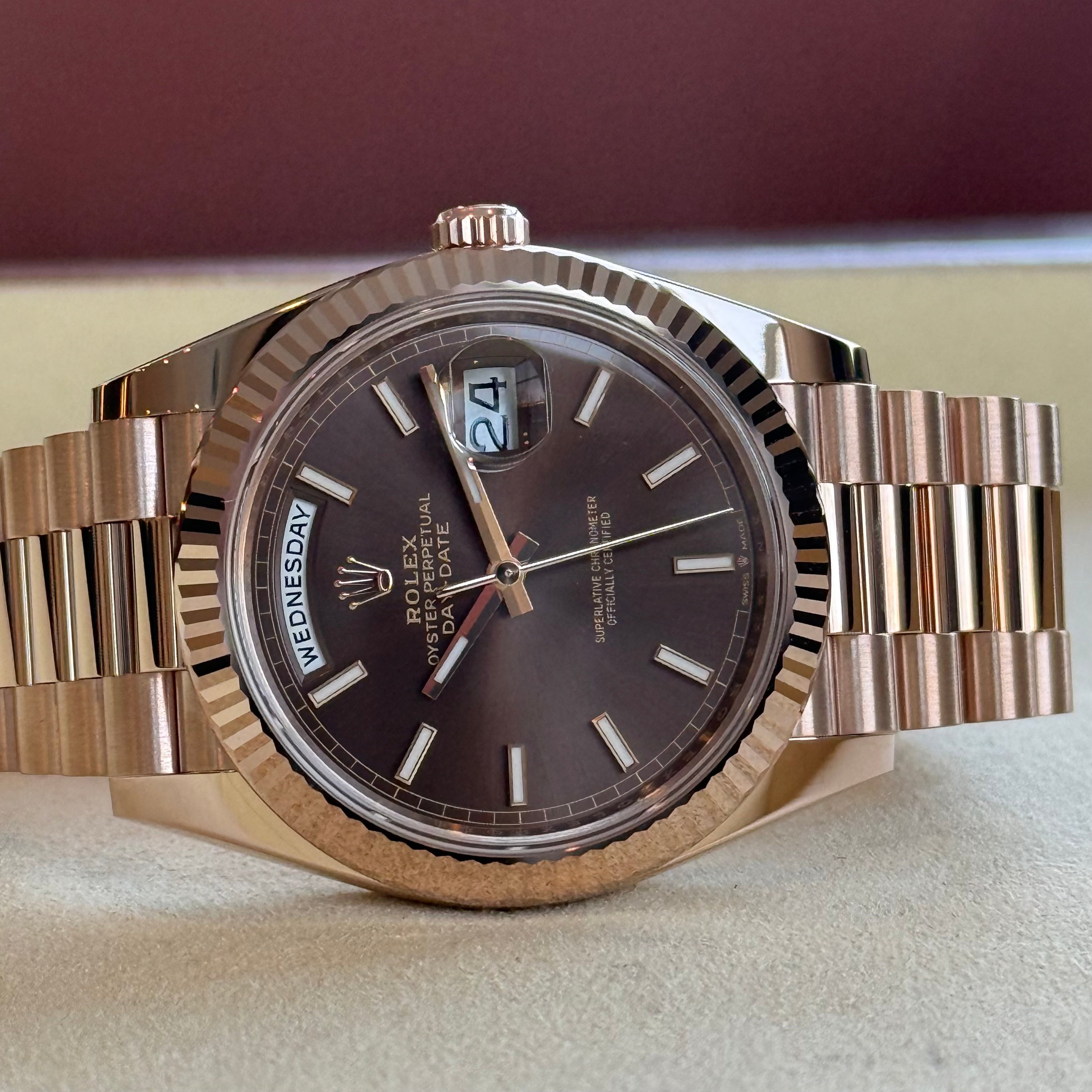 Rolex Day-Date 40 Chocolate Index Dial 228235