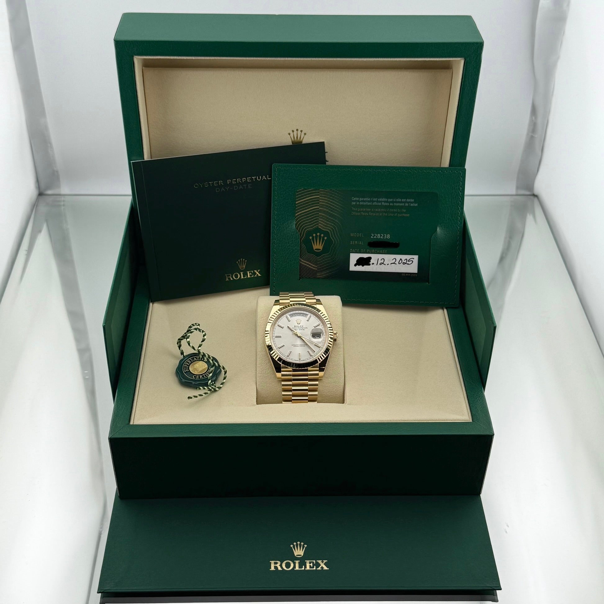 Rolex Day-Date 40 Silver Index Dial 228238