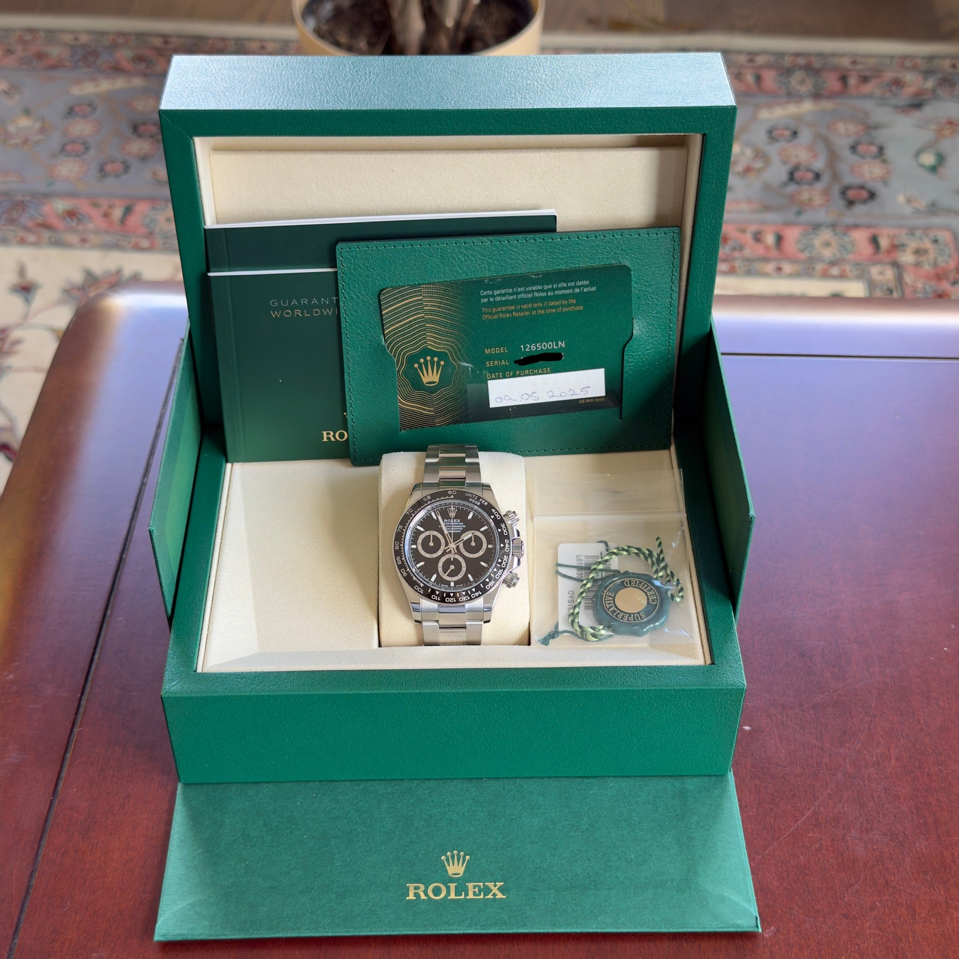 Rolex Daytona Black Index Dial 126500LN
