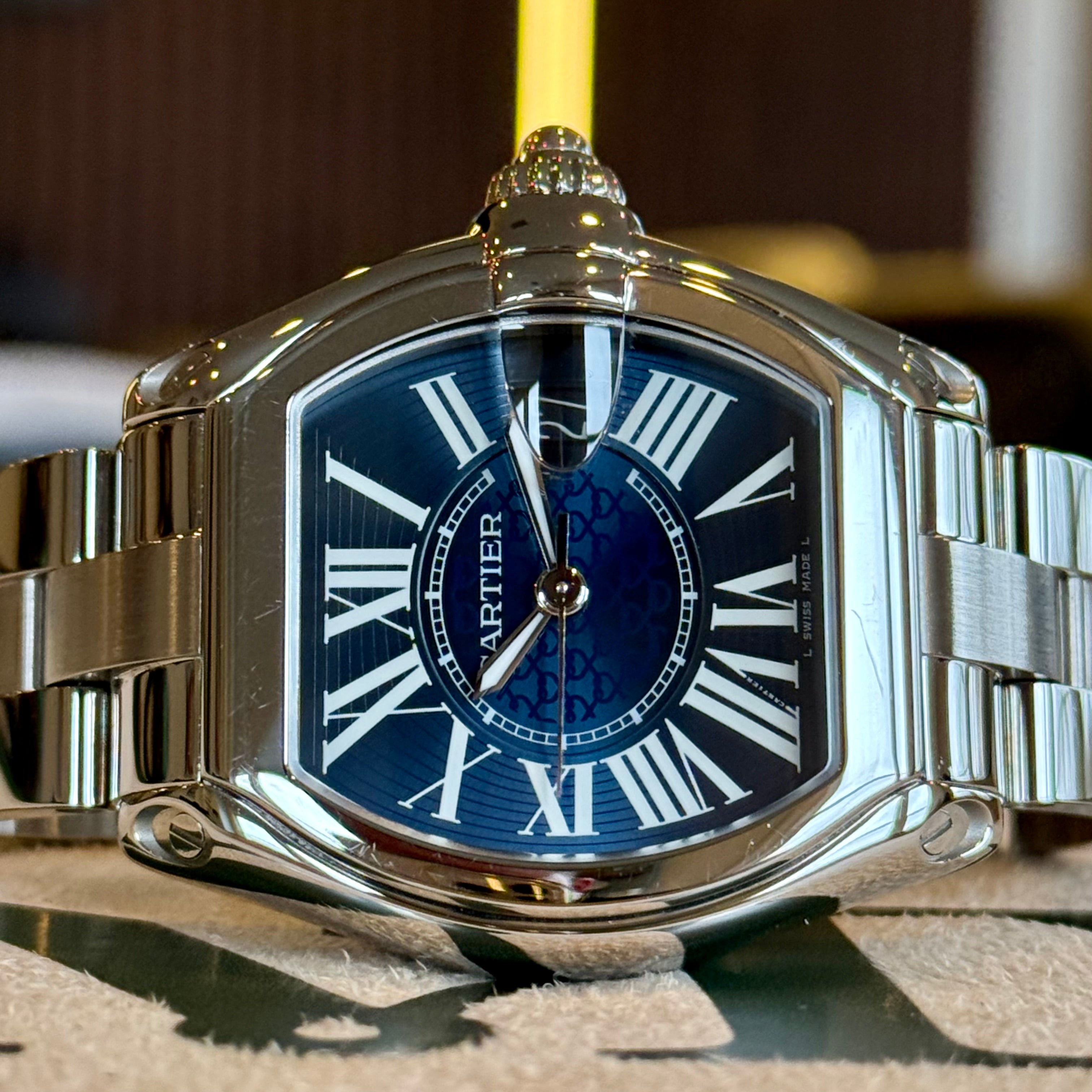 Cartier Cartier Roadster XL 100th Anniversary Blue Dial Blue Sunburst Roman Dial W6206012