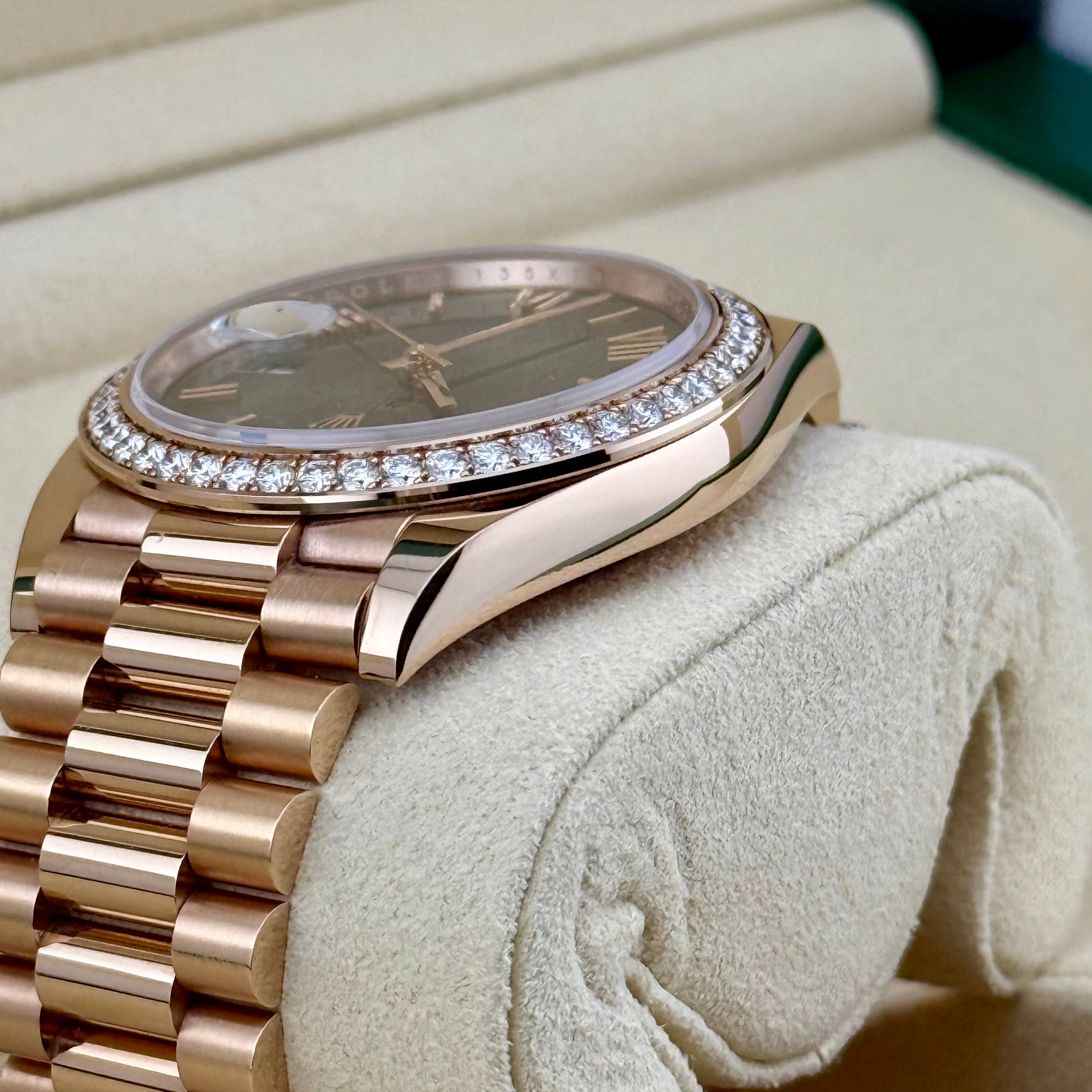 Rolex Day-Date 40 Olive Green Bevelled Roman Dial 228345RBR