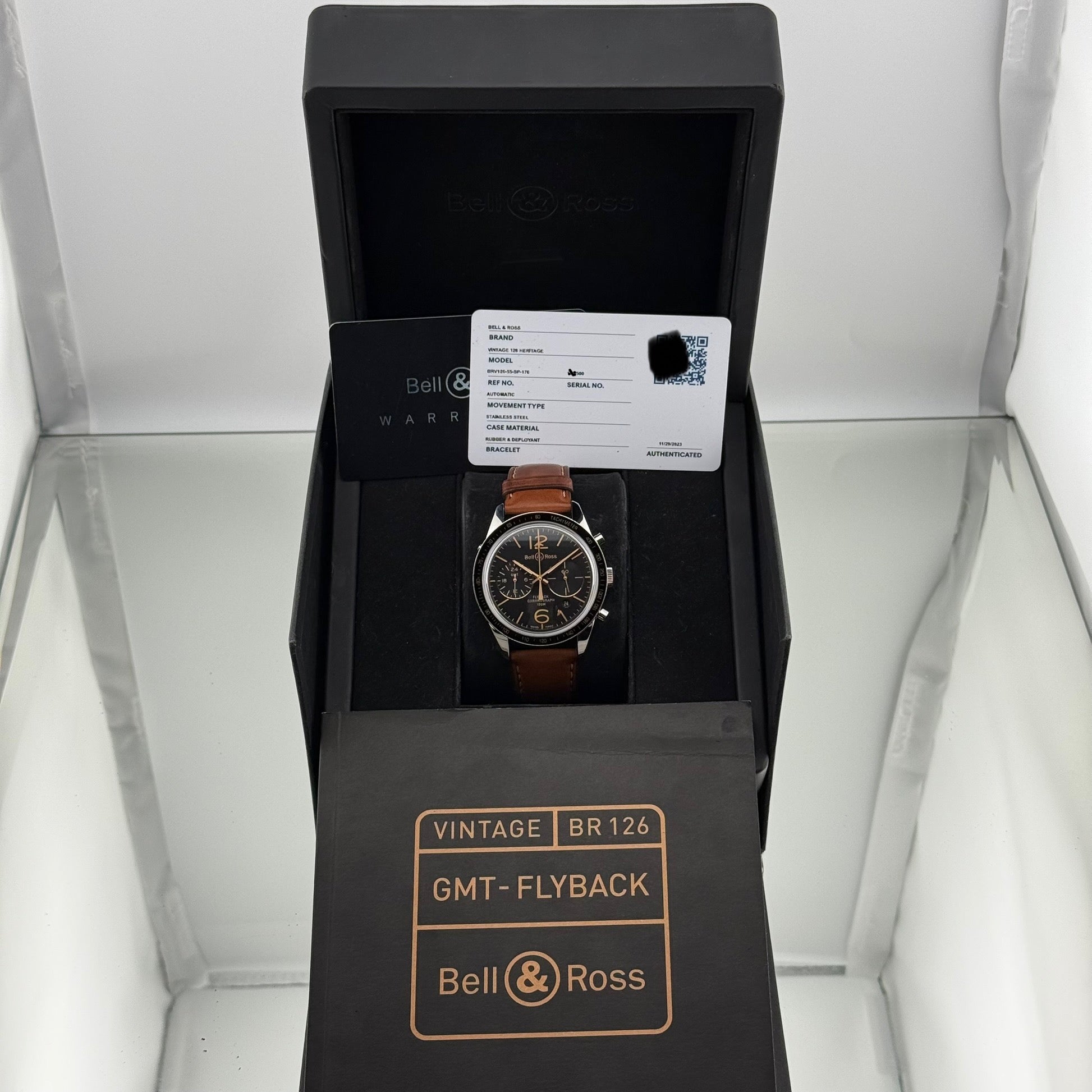 Bell & Ross Sport Heritage GMT and Flyback Chronograph Black Dial BRV126 FLY GMT/SCA