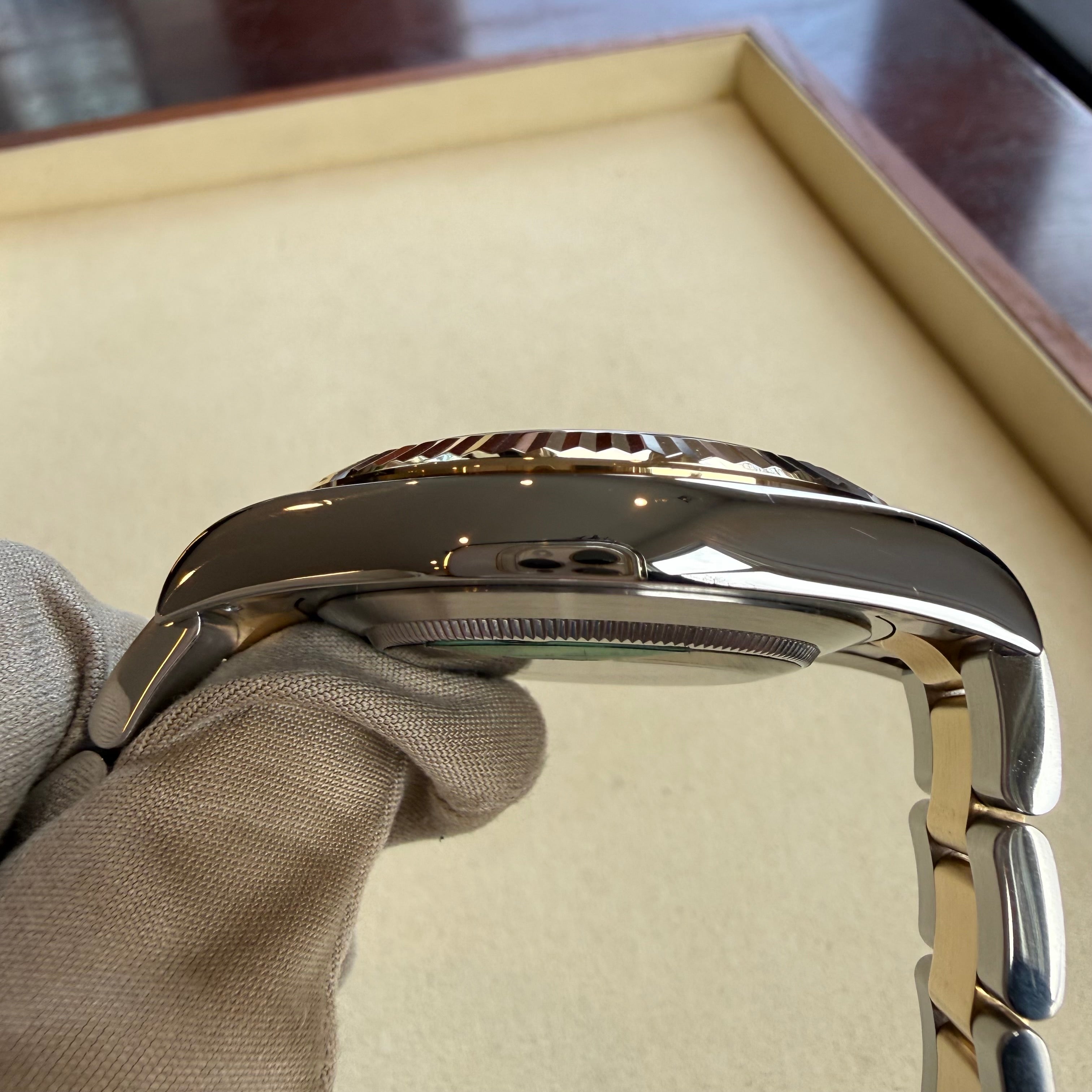 Rolex Datejust II Slate Green Roman Marker at 9 Dial 116333