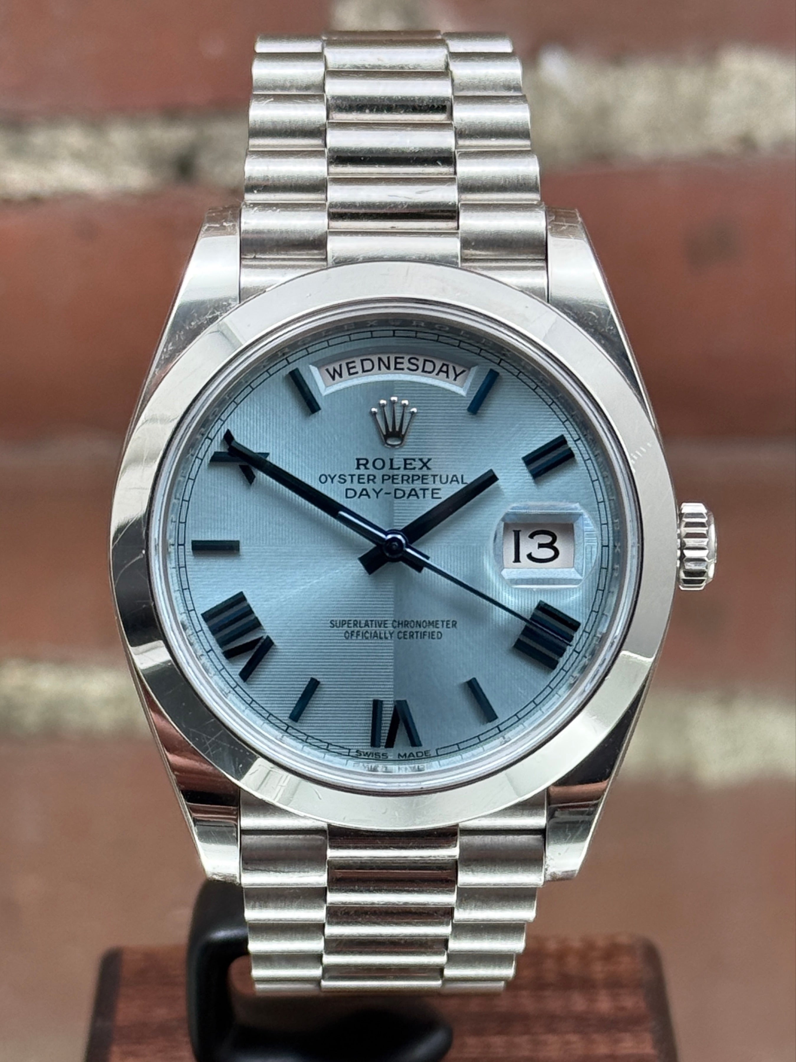 Pre-owned Rolex Day-Date 40 228206 | Steel Blue