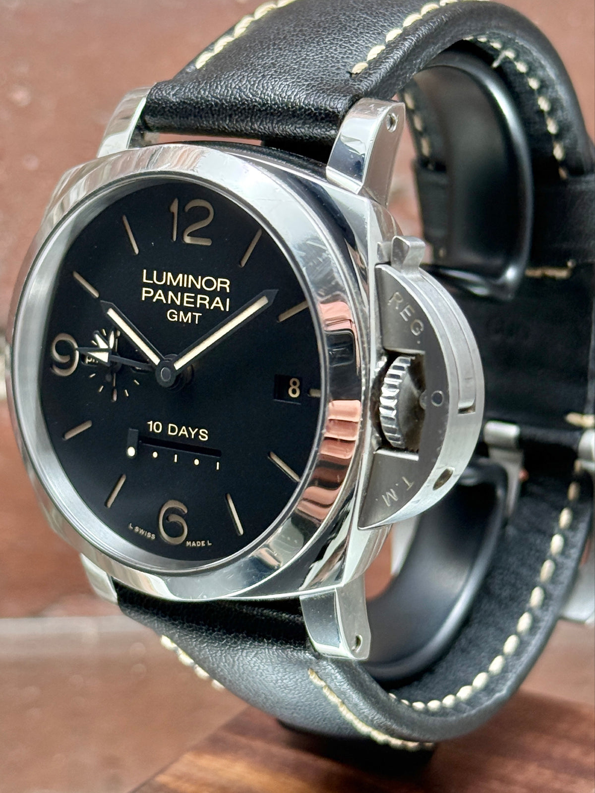 Pre-owned Panerai 1950 10 Days Gmt Luminor Pam00533 PAM 00533 | Steel Black