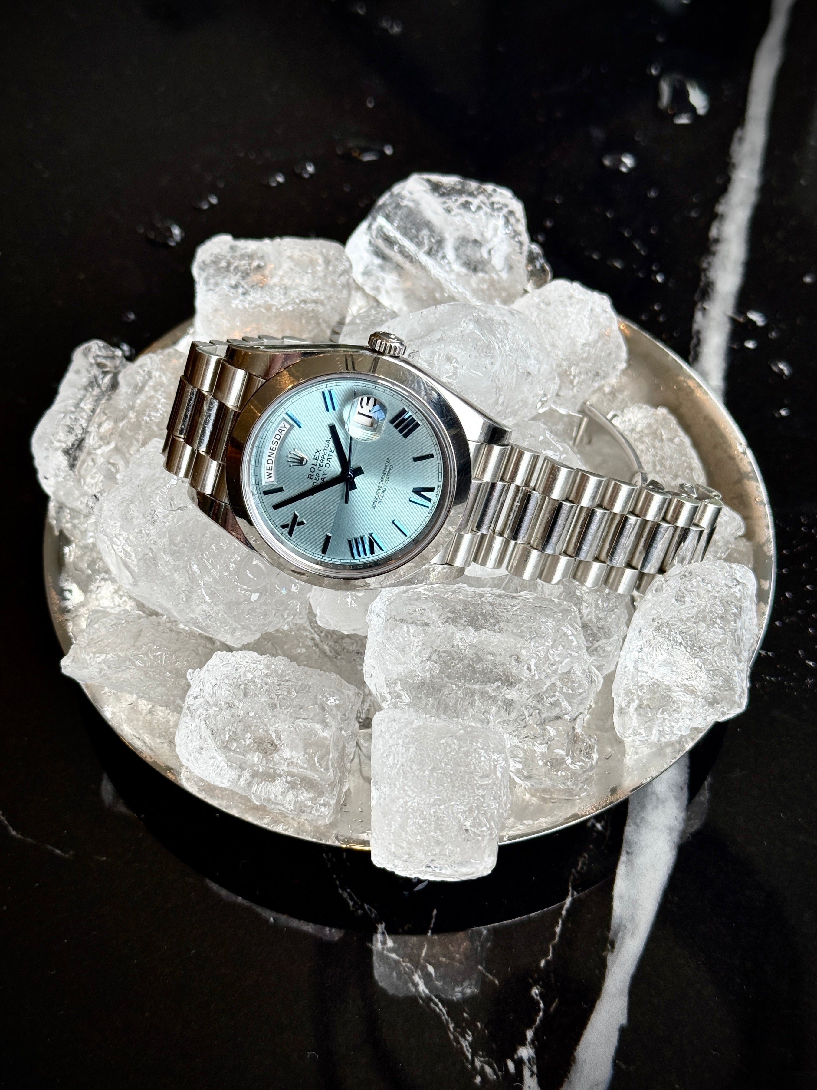 Pre-owned Rolex Day-Date 40 228206 | Steel Blue