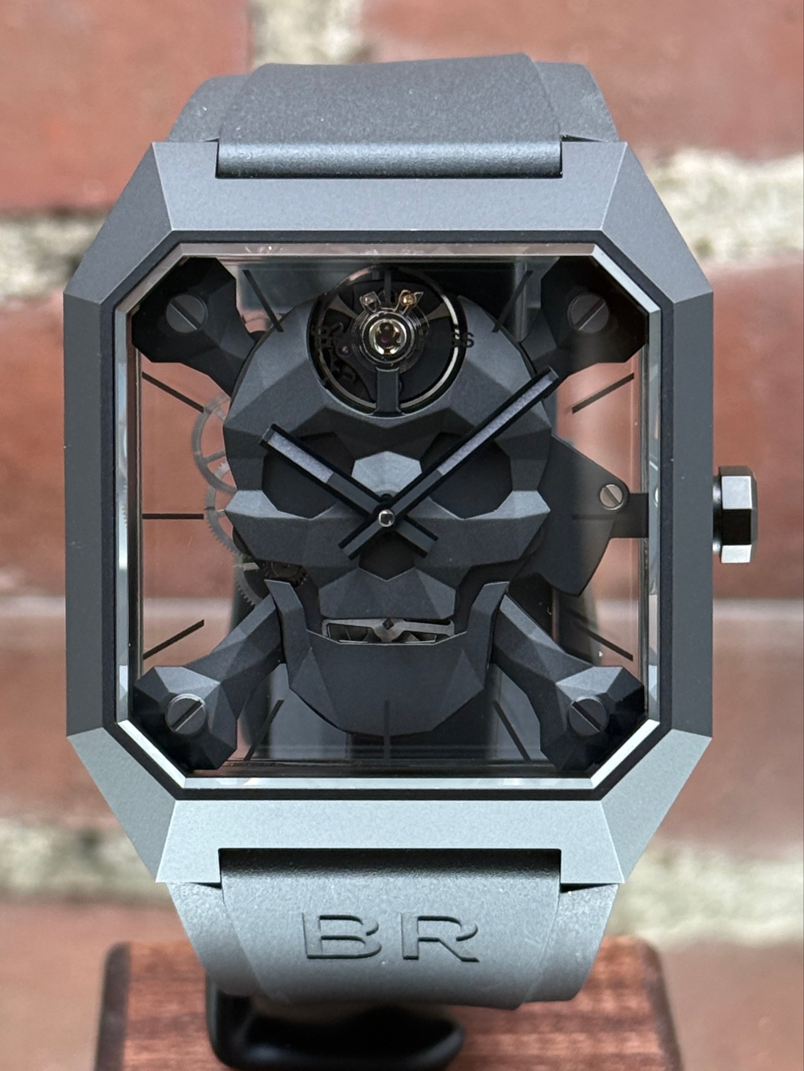 Pre-owned Bell & Ross Cyber Skull Br 01 Limited Edition BR01-CSK-BR/SRB | bronze transparent