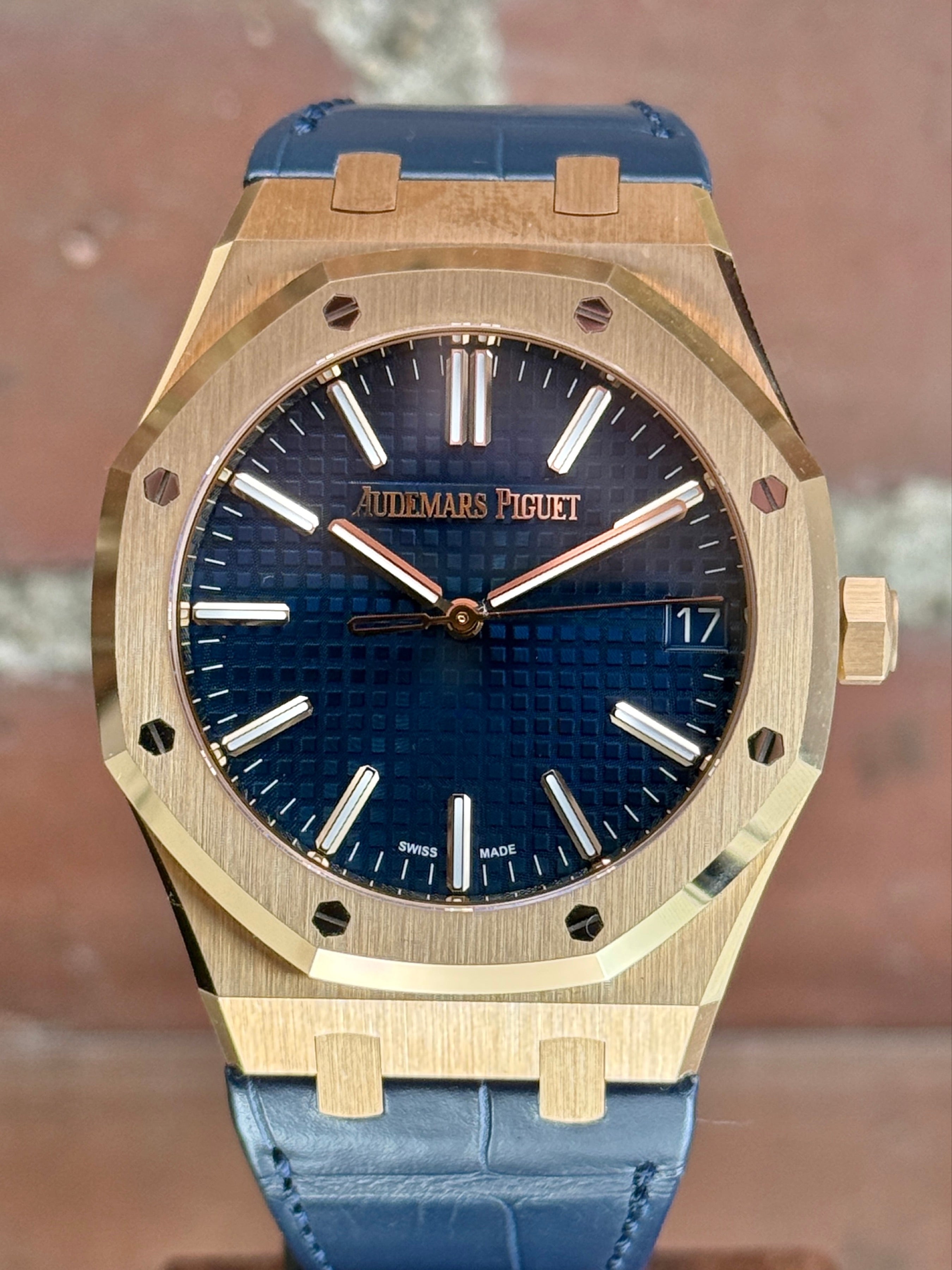Brand new Audemars Piguet Royal Oak Selfwinding 15510OR.OO.D315CR.02 | pink gold blue