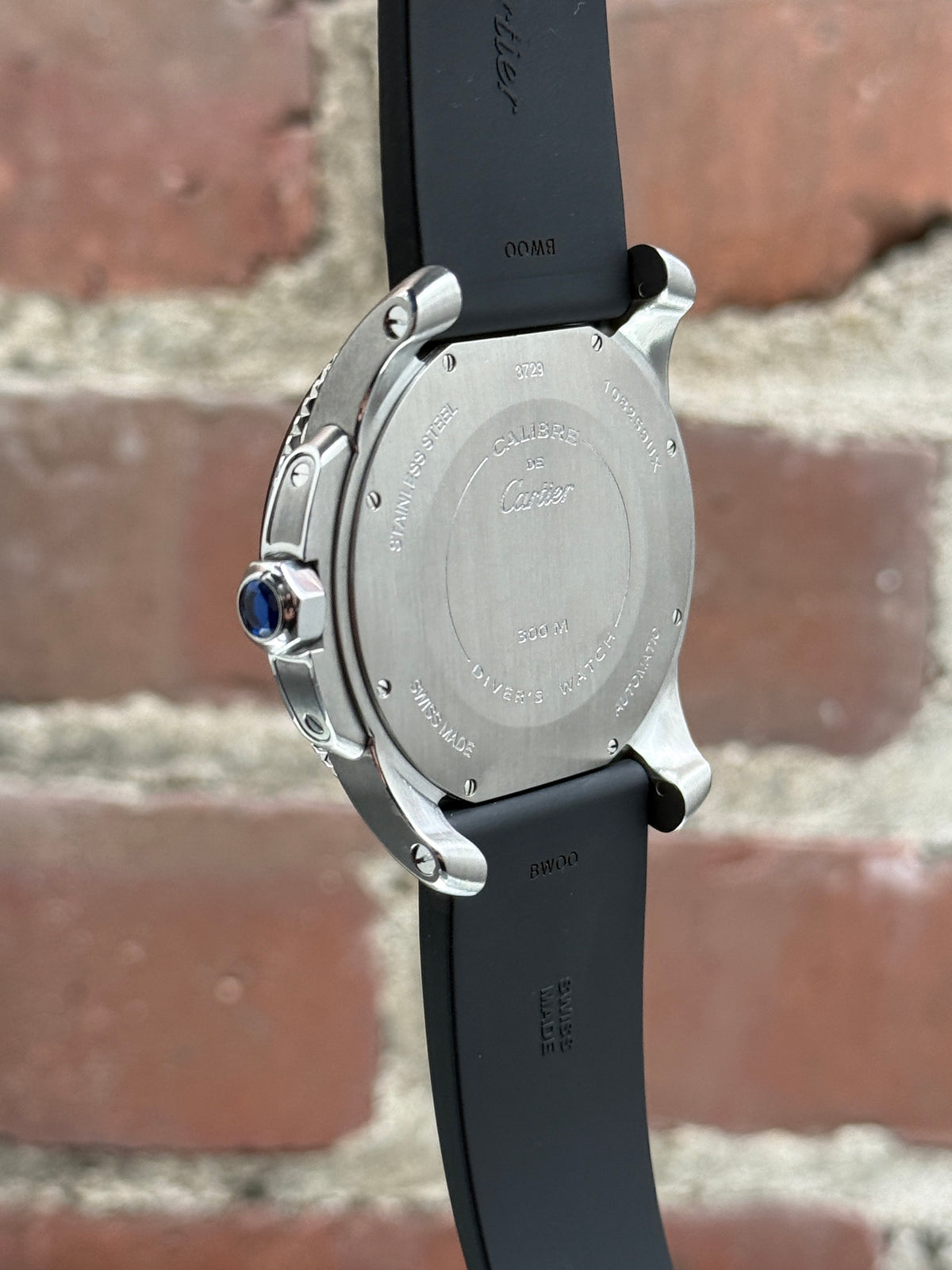 Pre-owned Cartier Calibre De Cartier Diver W7100056 | Steel Black
