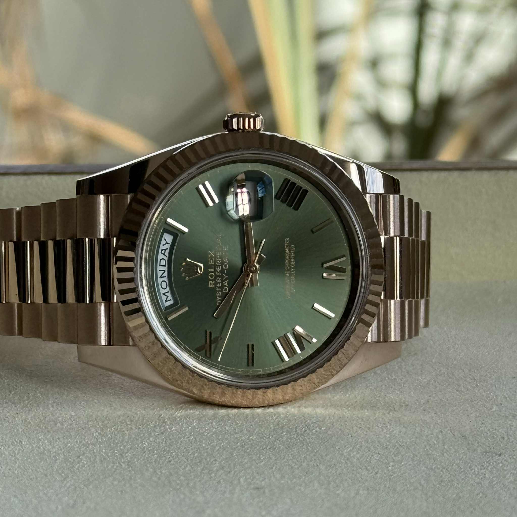 Rolex Day-Date 40 Olive Green Roman Dial 228235