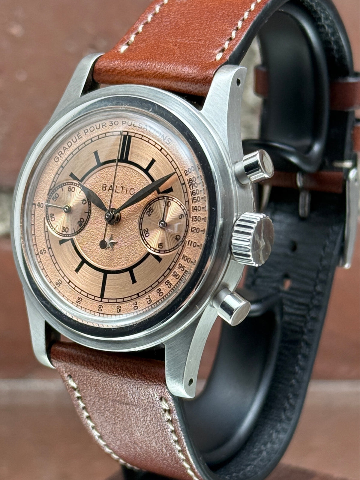 Pre-owned Baltic Watches Bicompax Pulsometer Revolution & The Rake | Steel Salmon