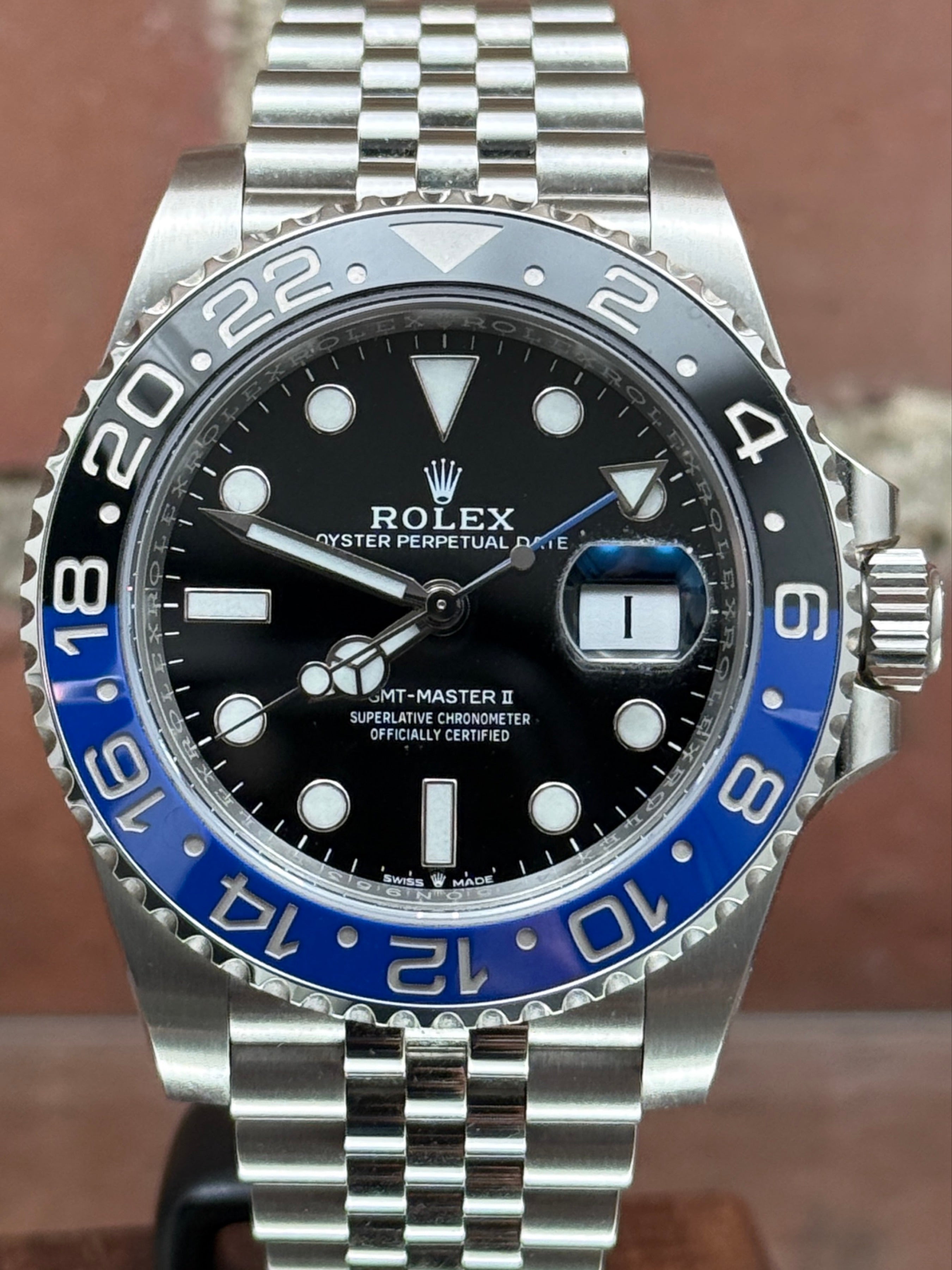 Pre-owned Rolex GMT-Master II 126710BLNR | steel black